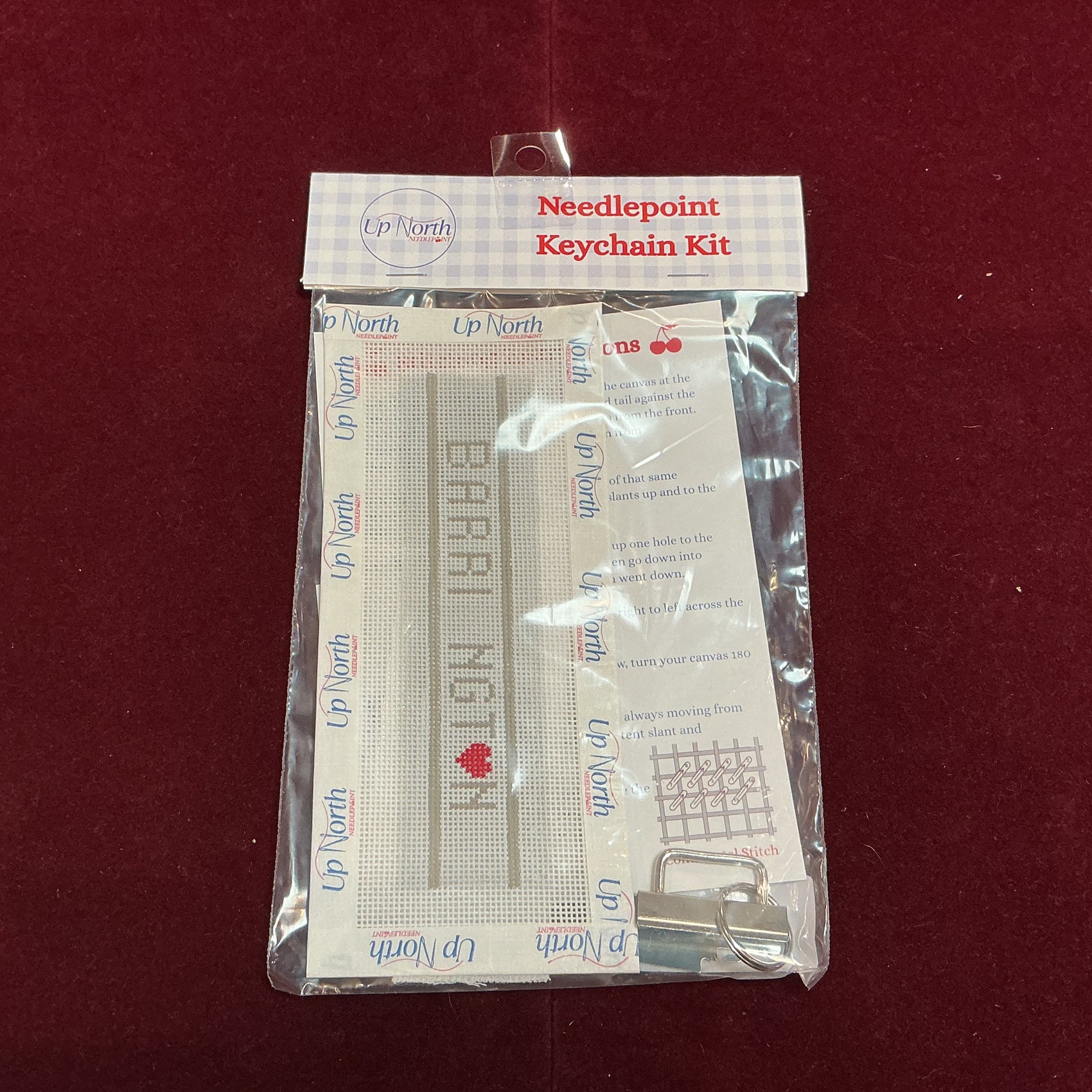 Barrington heart Keychain Kit-Needlepoint Canvas-Up North Needlepoint-The Pepper Pot Barrington, IL