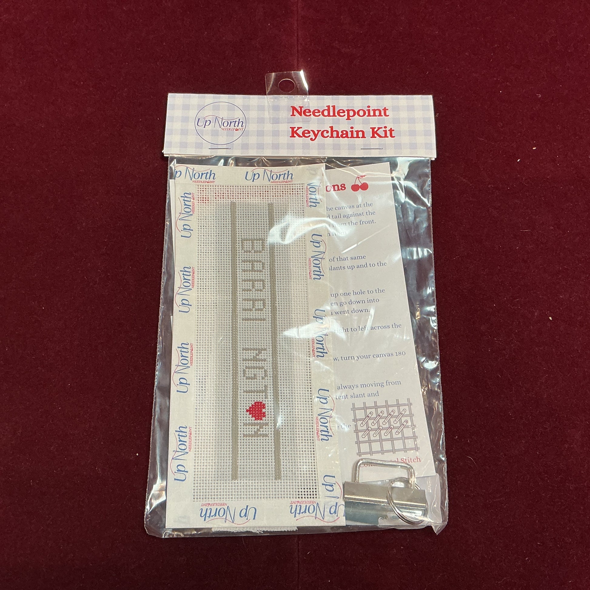 Barrington heart Keychain Kit-Needlepoint Canvas-Up North Needlepoint-The Pepper Pot Barrington, IL