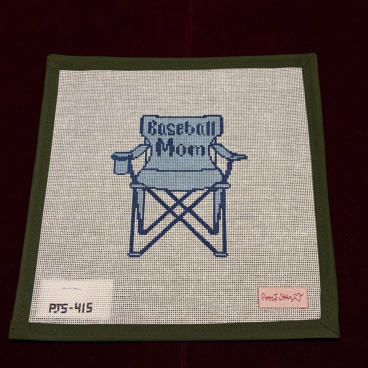Baseball Mom-Needlepoint Canvas-Poppy J-The Pepper Pot Barrington, IL