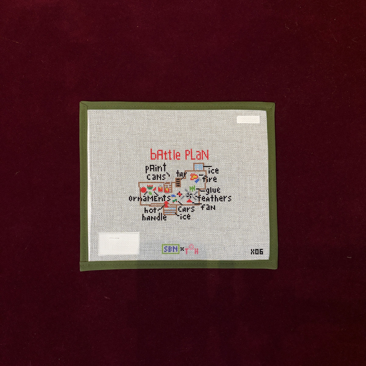 Battle Plan-Needlepoint Canvas-Susan Battle Needlepoint-The Pepper Pot Barrington, IL