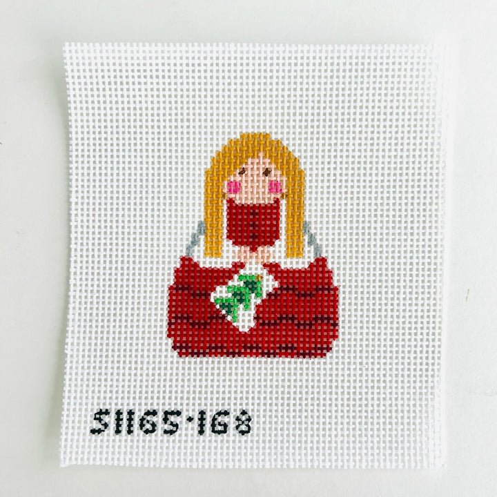 Bauble Stocking Angel August Trunk Show-Needlepoint Canvas-KCN Designers-The Pepper Pot Barrington, IL