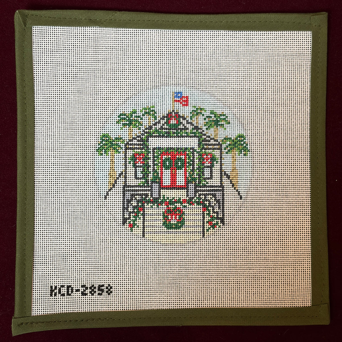 Beach Post Office at Christmas-Needlepoint Canvas-KCN Designers-The Pepper Pot Barrington, IL