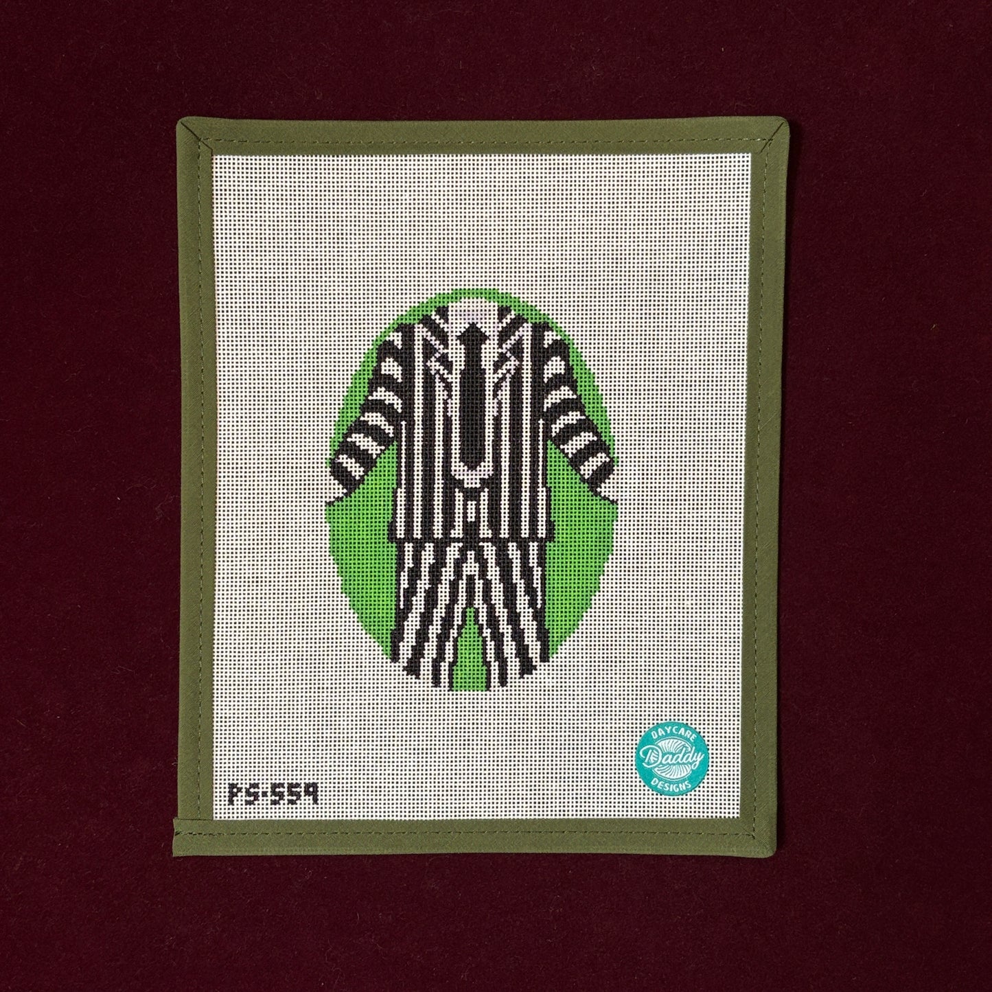 Beetlejuice Oval-Needlepoint Canvas-Painted Stitch-The Pepper Pot Barrington, IL