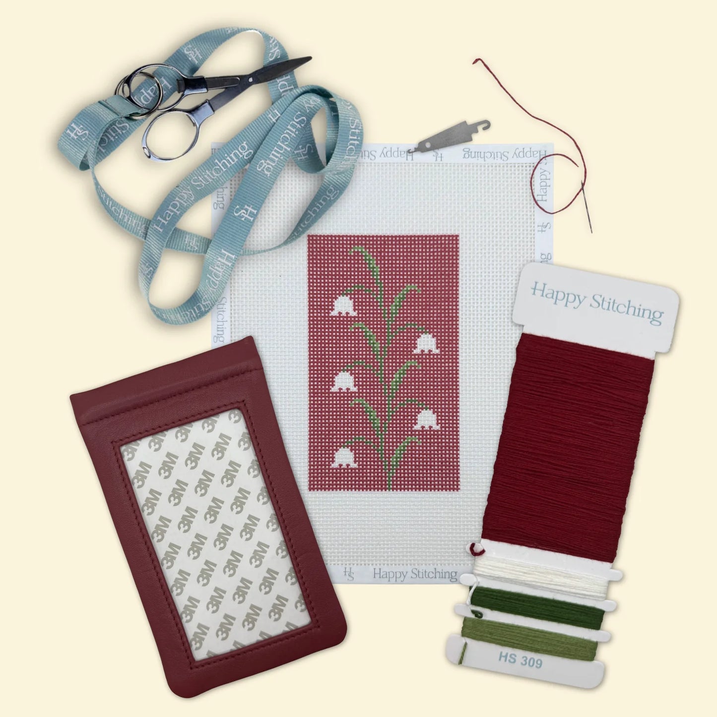 Bells In Bloom Eyeglasses Case Kit-Kitted Canvas-Happy Stitching-The Pepper Pot