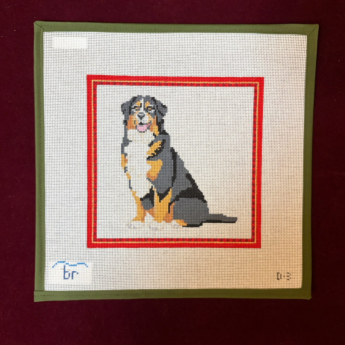 Bernese Mountain Dog-Needlepoint Canvas-Blue Ridge Stitchery-The Pepper Pot Barrington, IL