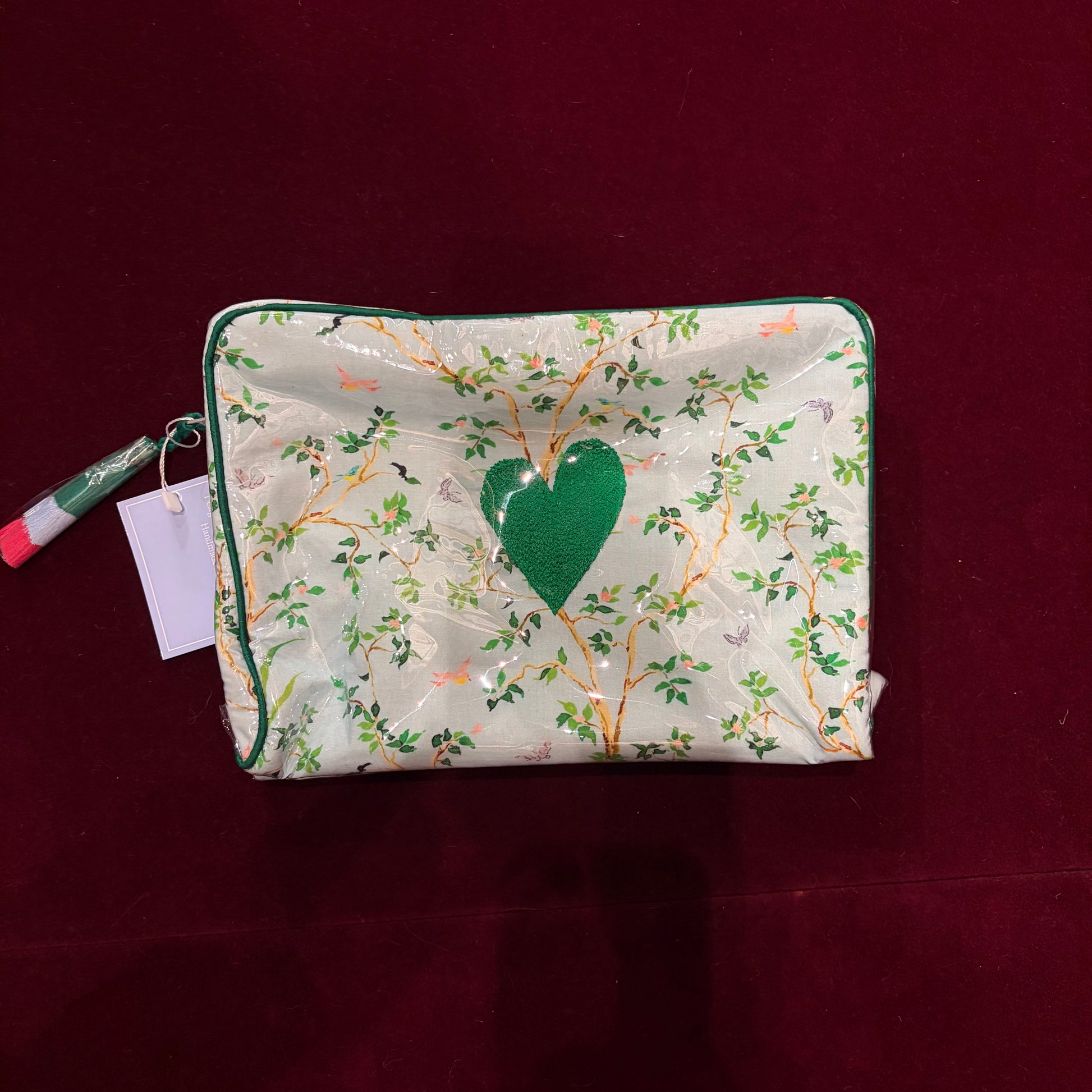 Beth Ladd Project Bags-Bags-Beth Ladd-Camilla Moss Botanical Grande with Heart Embroidery-The Pepper Pot