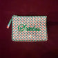 Beth Ladd Project Bags-Bags-Beth Ladd-Red/Blue/Green Print OG "Stitches" in Script Font-The Pepper Pot