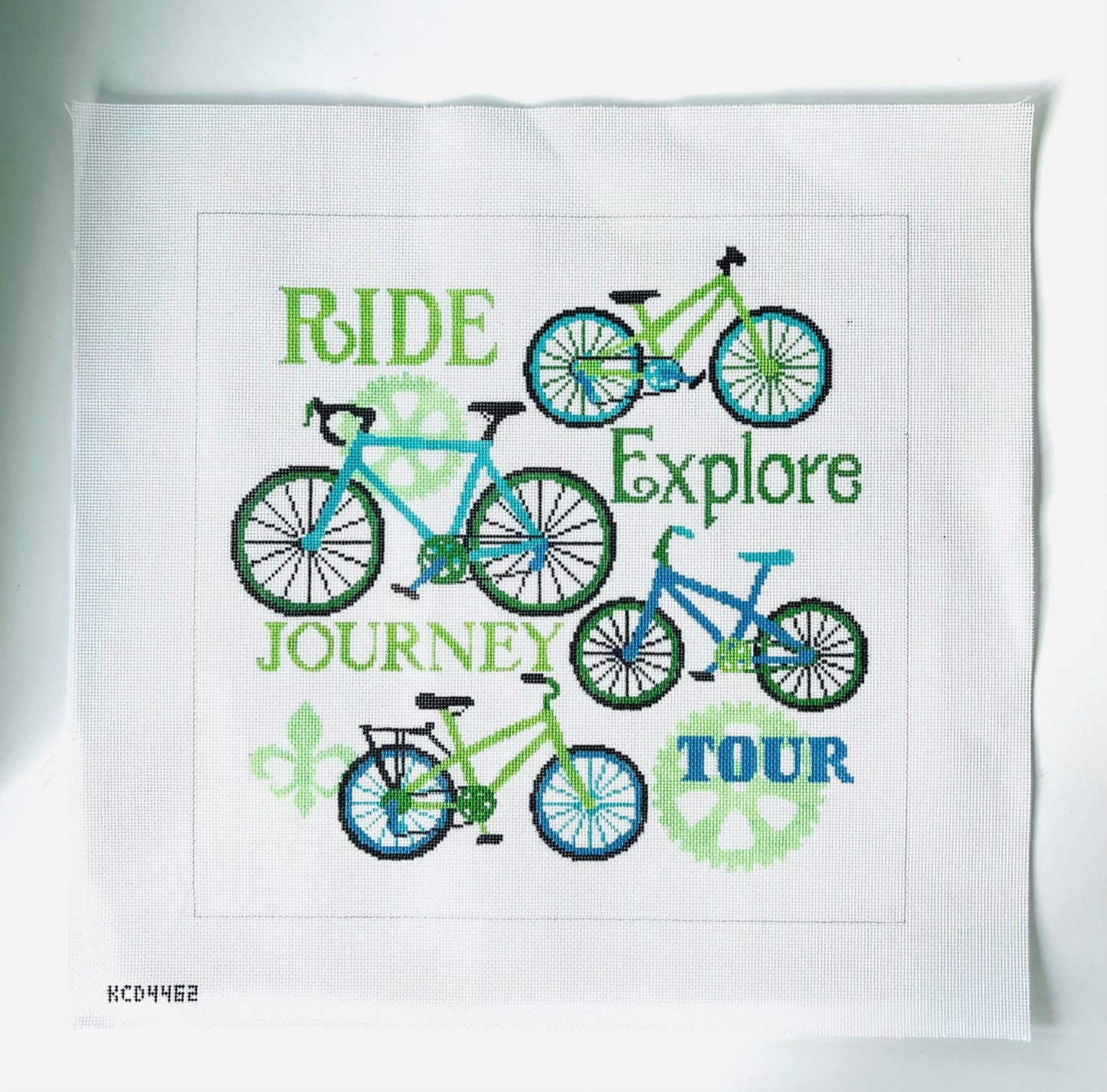Bicycle Journey August Trunk Show-Needlepoint Canvas-KCN Designers-The Pepper Pot Barrington, IL