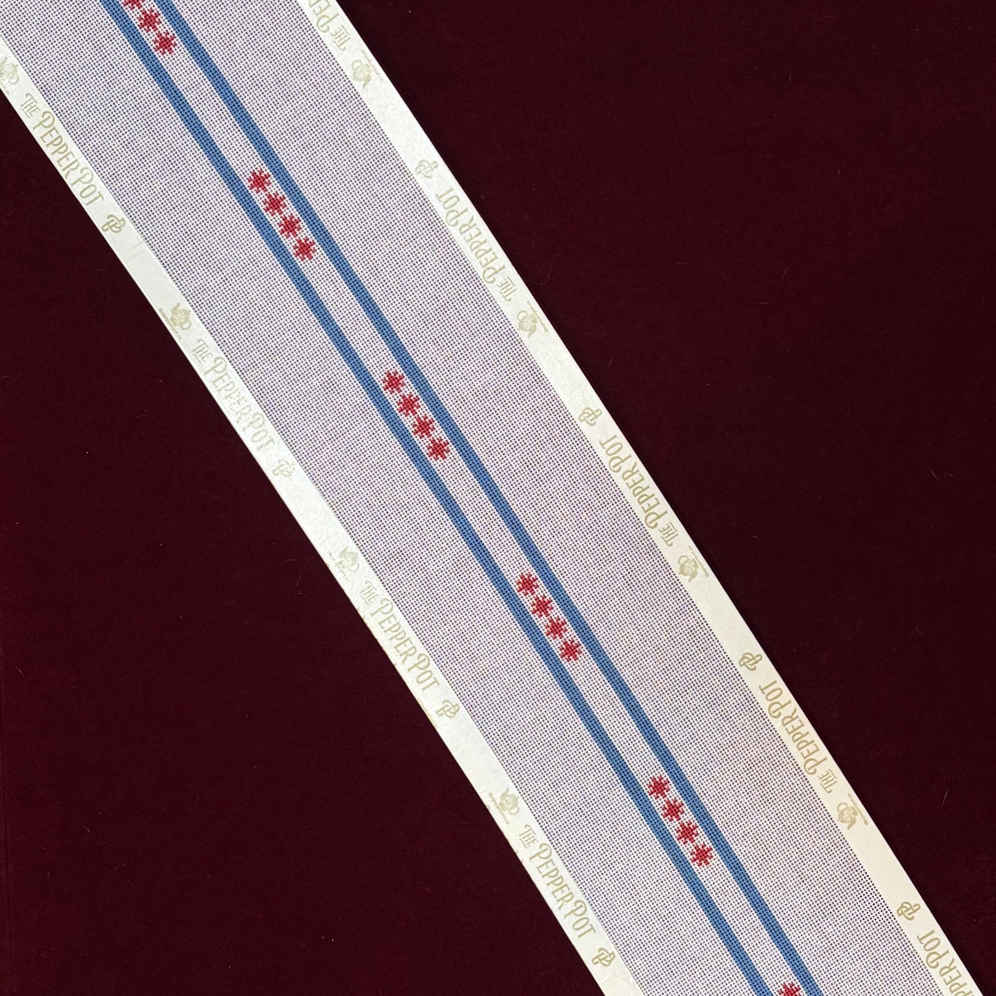Big Chicago Flag Belt-Canvas-Needlepaint-The Pepper Pot