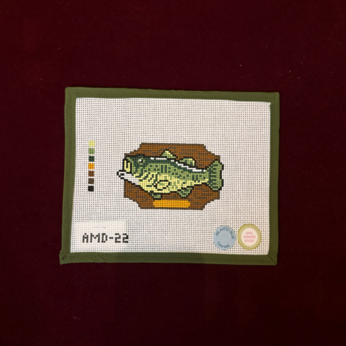 Billy Bass Fish-Needlepoint Canvas-Atlantic Blue Canvas-The Pepper Pot Barrington, IL