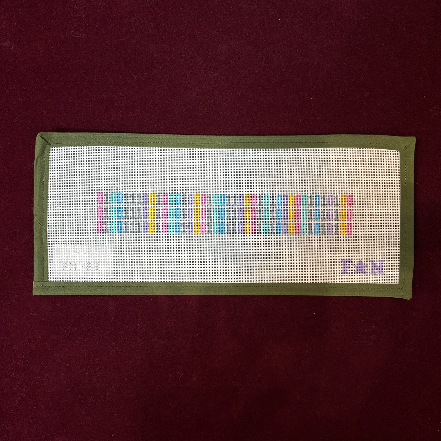 Binary Key Fob-Needlepoint Canvas-Friday Night Needlepoint-The Pepper Pot Barrington, IL