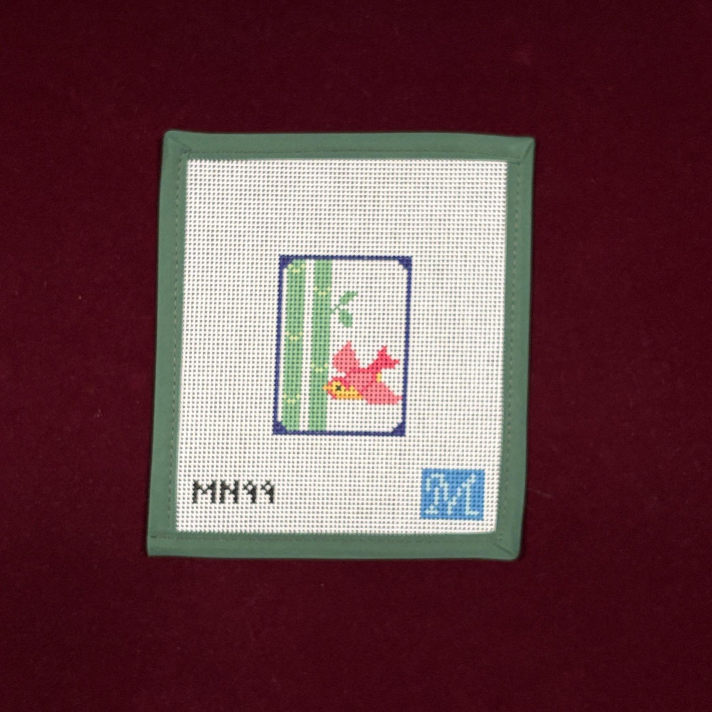 Bird Bam Mahjong Tile-Canvas-Maura Nolan Designs-The Pepper Pot