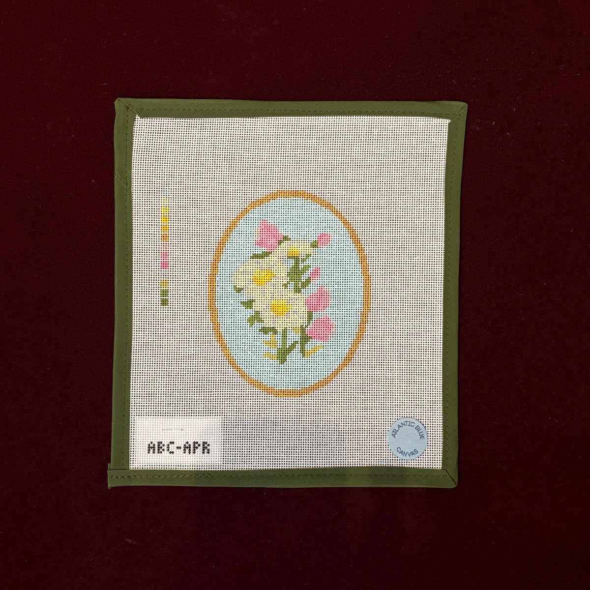 Birth Flowers: April-Needlepoint Canvas-Atlantic Blue Canvas-The Pepper Pot Barrington, IL