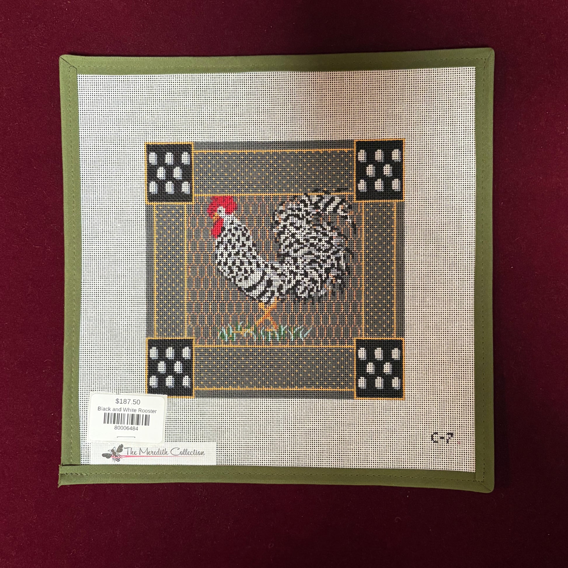 Black and White Rooster-Canvas-The Meredith Collection-The Pepper Pot