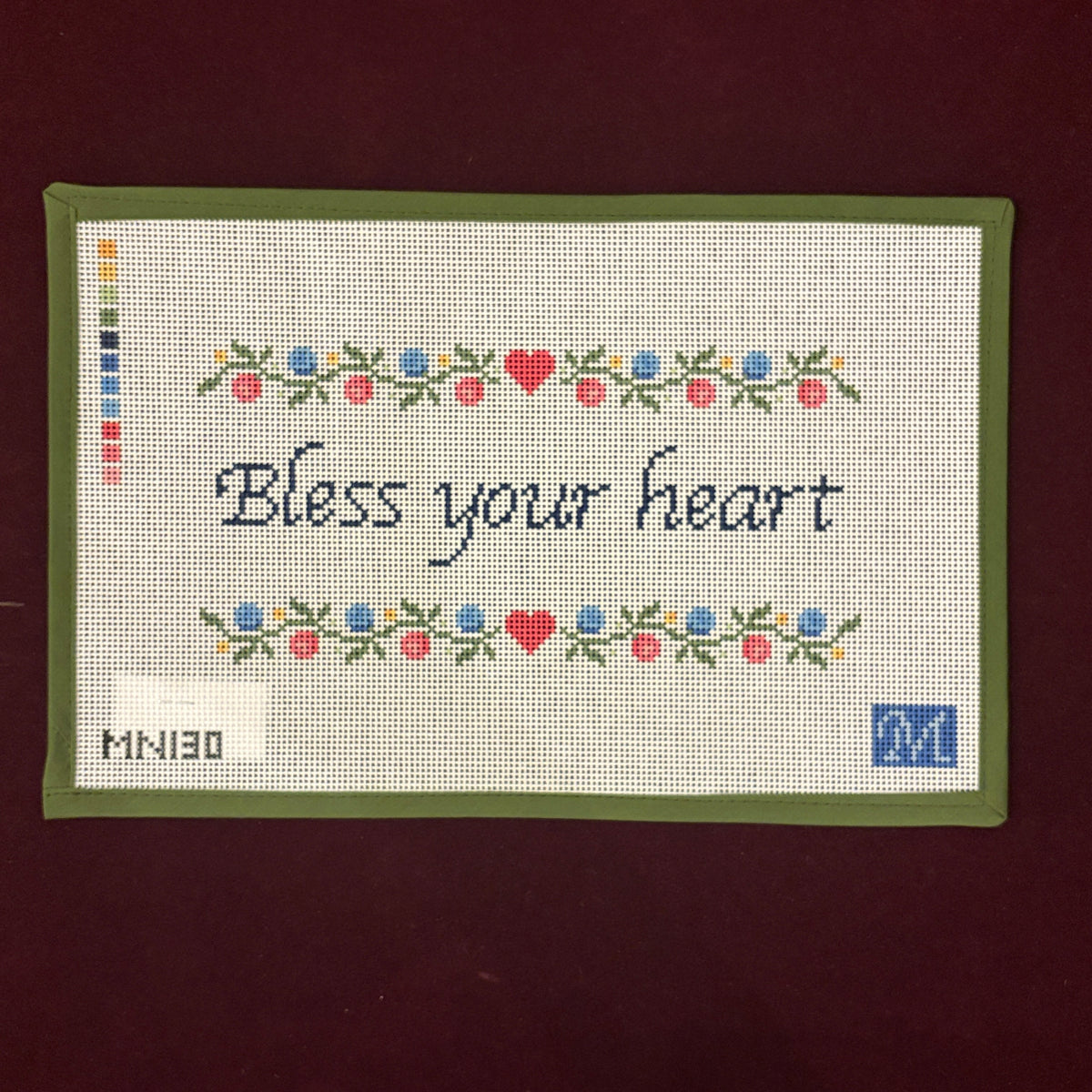 Bless Your Heart-Needlepoint Canvas-Maura Nolan Designs-The Pepper Pot Barrington, IL
