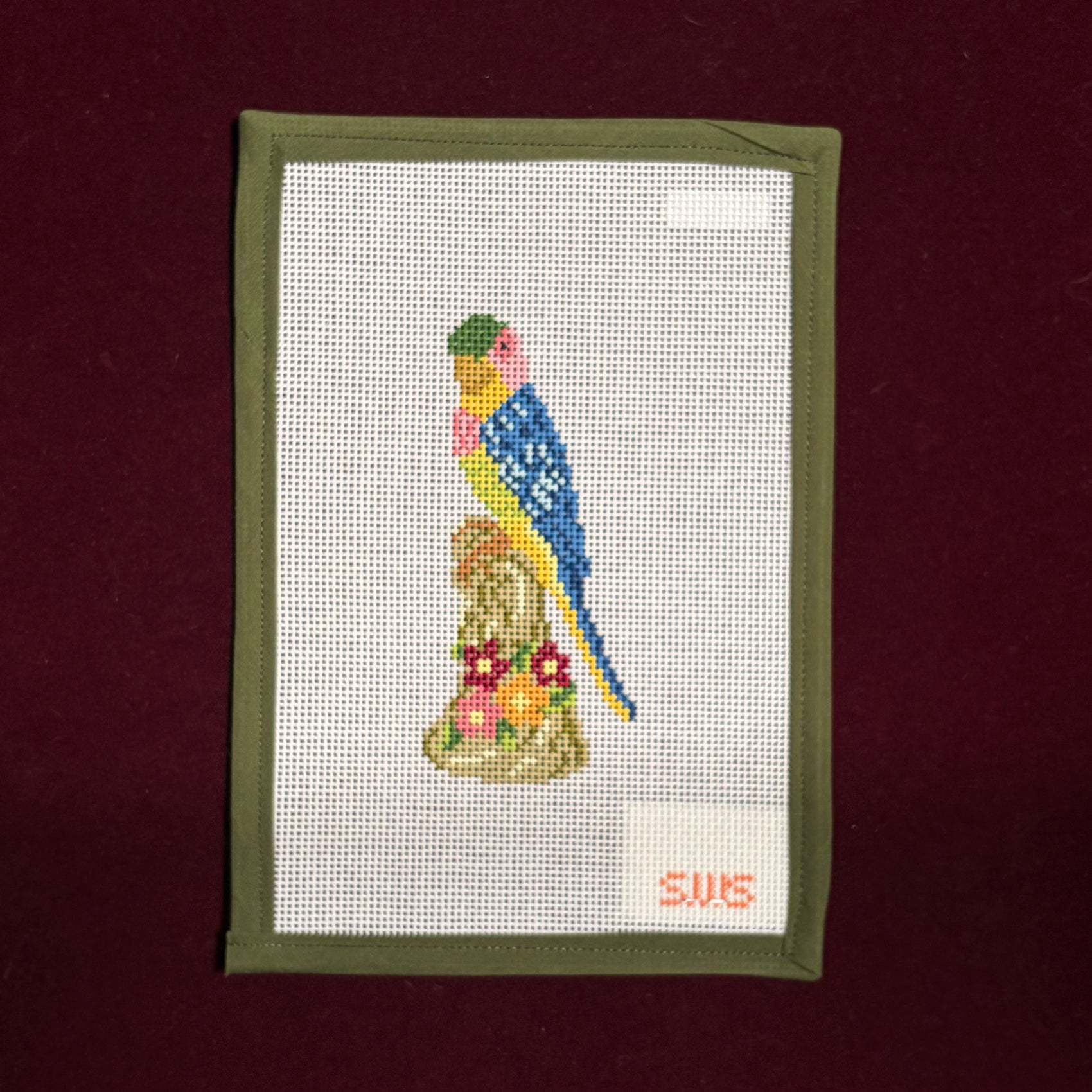 Blue Bird-Canvas-Stitching with Stacey-The Pepper Pot
