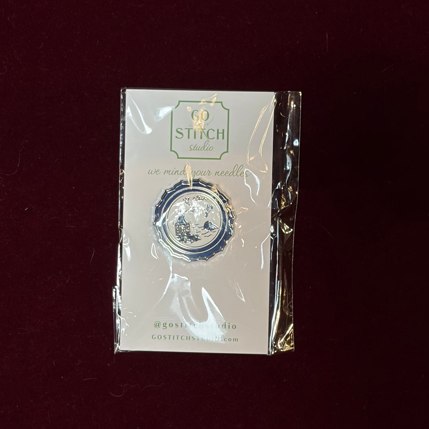 Blue Canton Plate Needle Minder-Needle Minder-Go Stitch Studio-The Pepper Pot