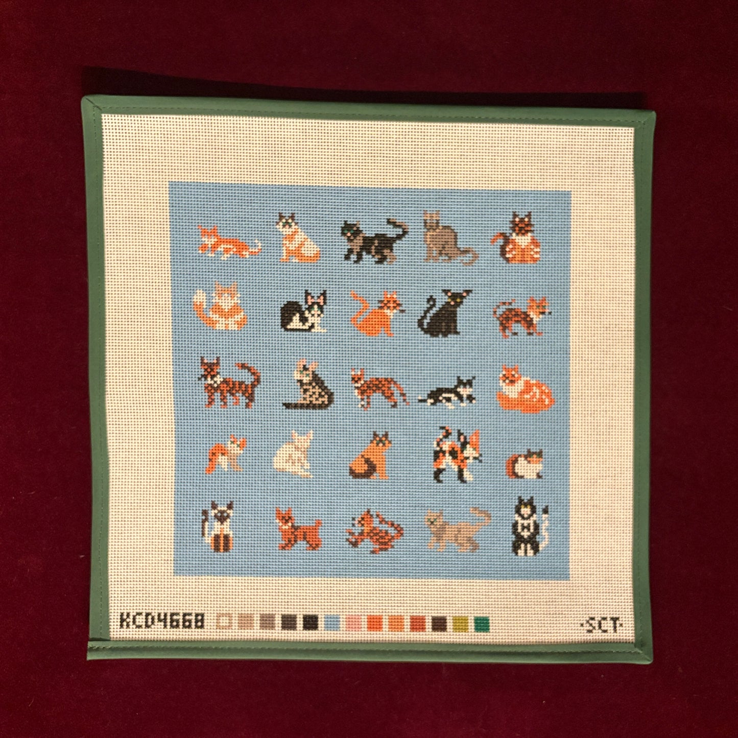 Blue Cat Square-Canvas-KCN Designers-The Pepper Pot