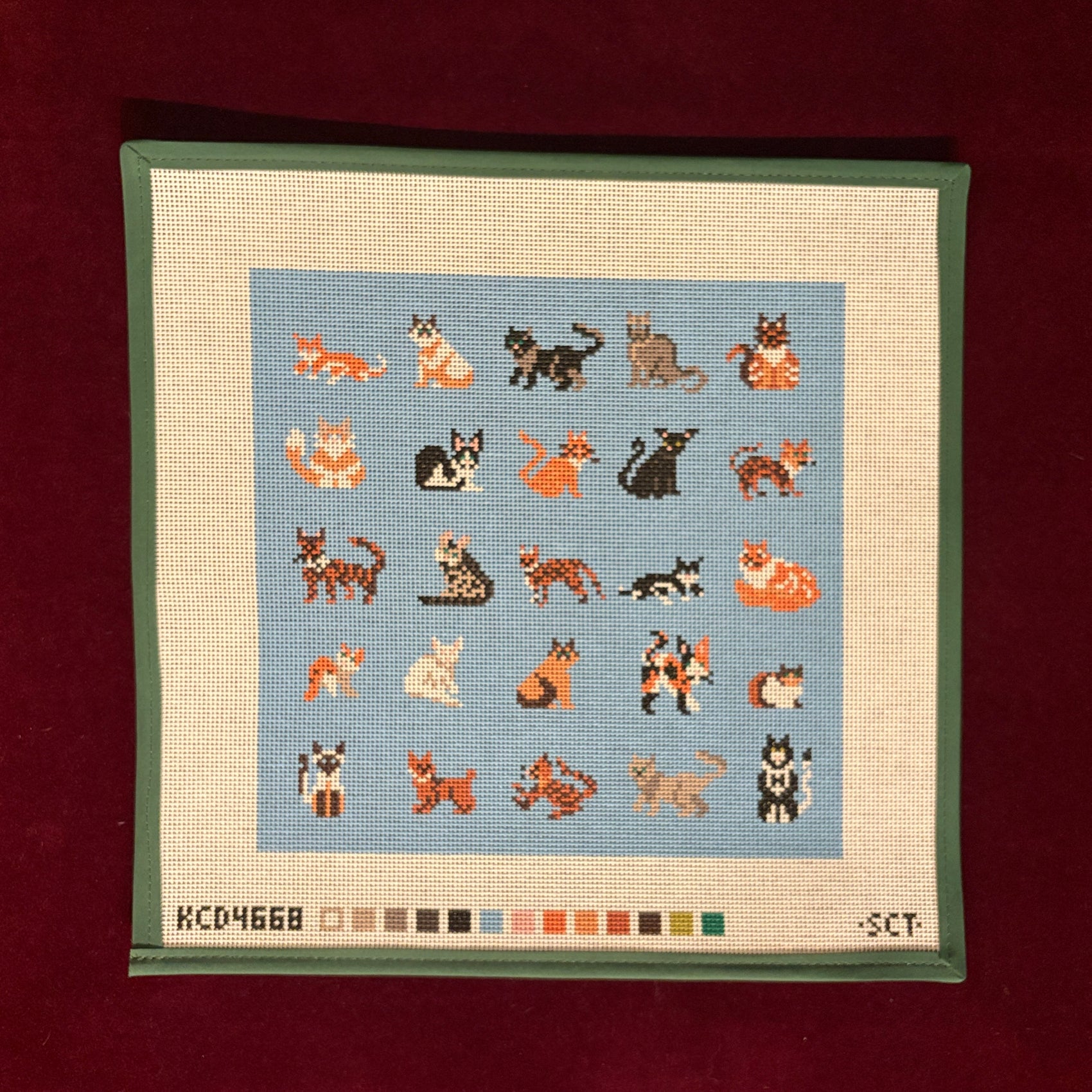Blue Cat Square-Canvas-KCN Designers-The Pepper Pot