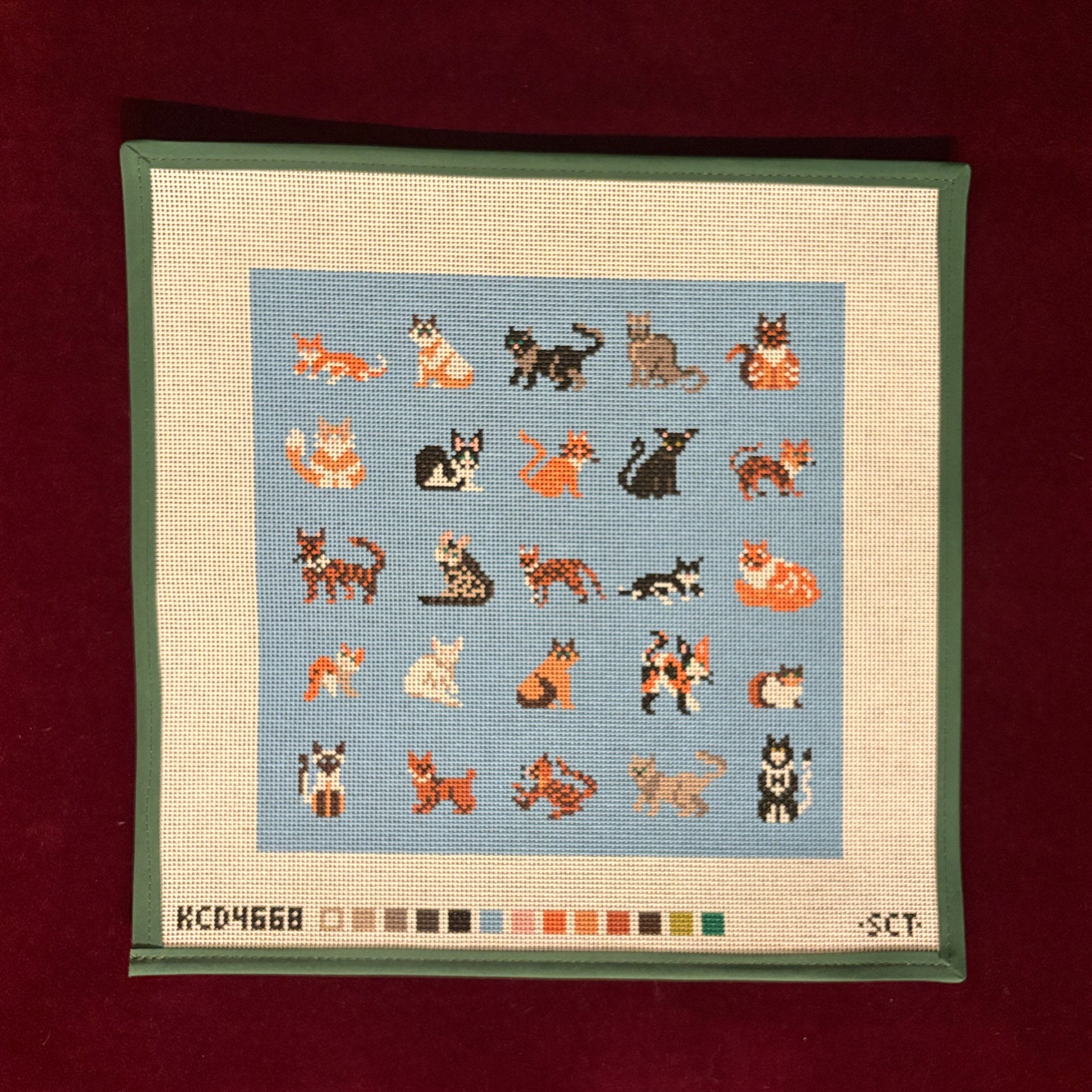 Blue Cat Square-Canvas-KCN Designers-The Pepper Pot