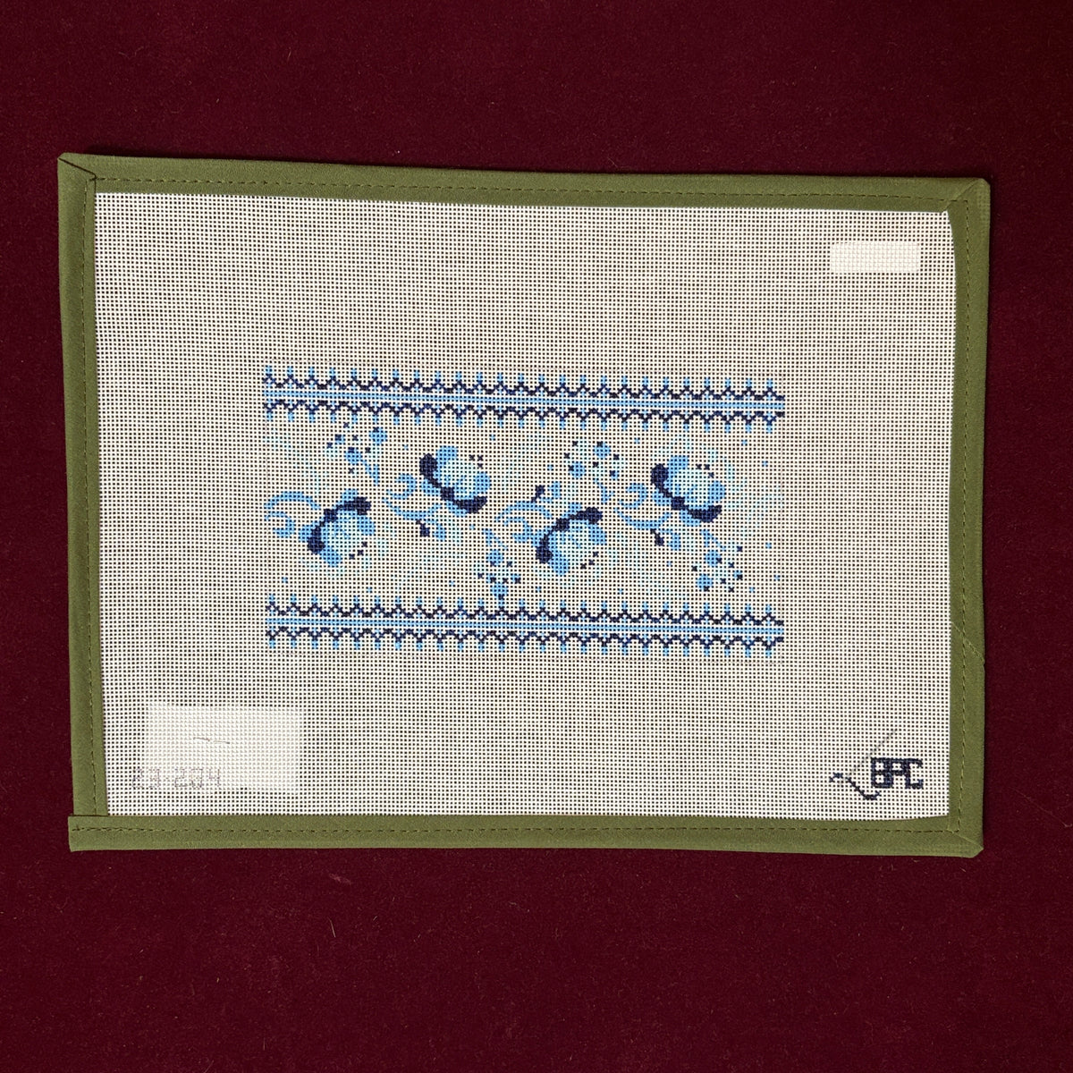 Blue Chinoiserie Purse Insert-Needlepoint Canvas-Blueberry Point-The Pepper Pot Barrington, IL