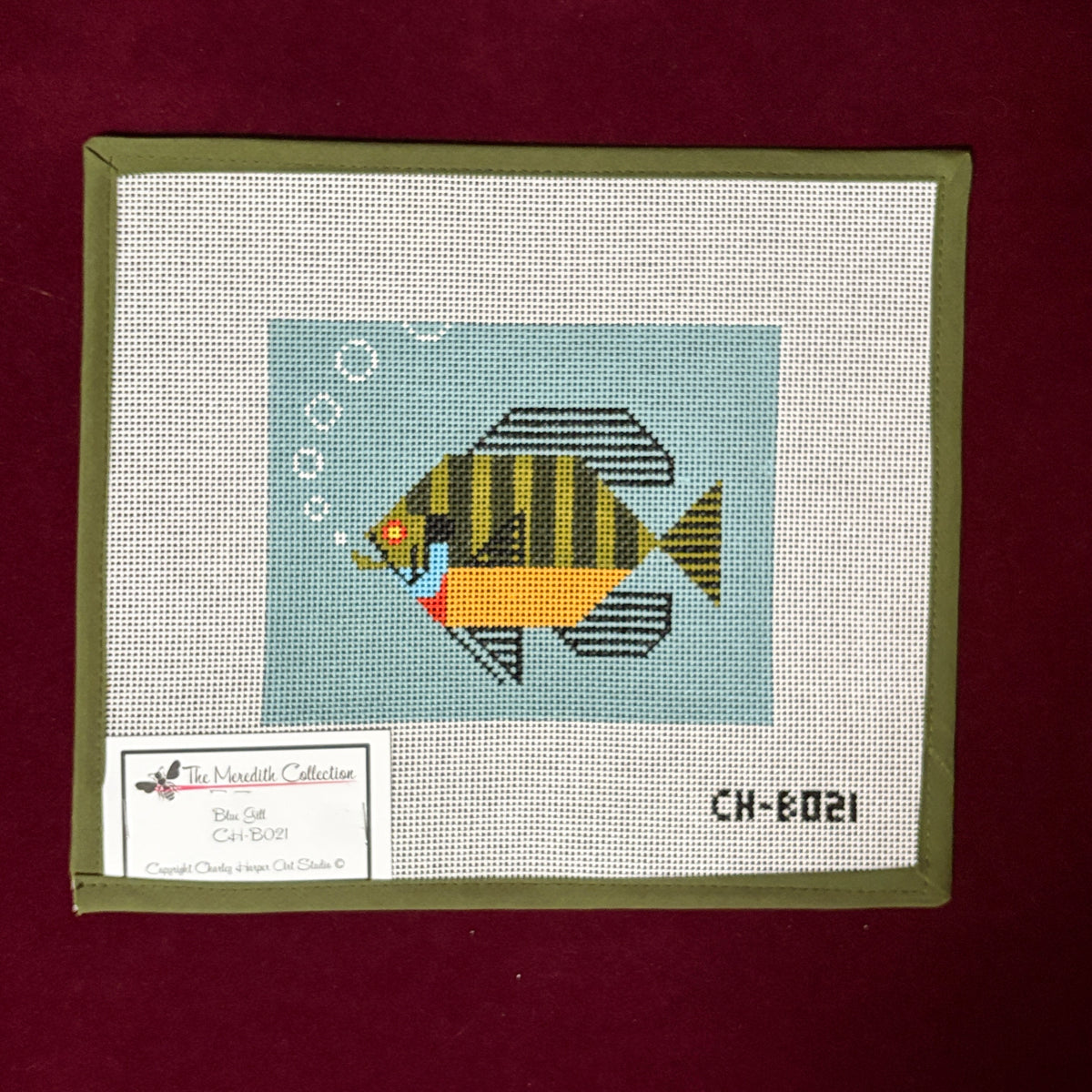 Blue Gill-Needlepoint Canvas-The Meredith Collection-The Pepper Pot Barrington, IL