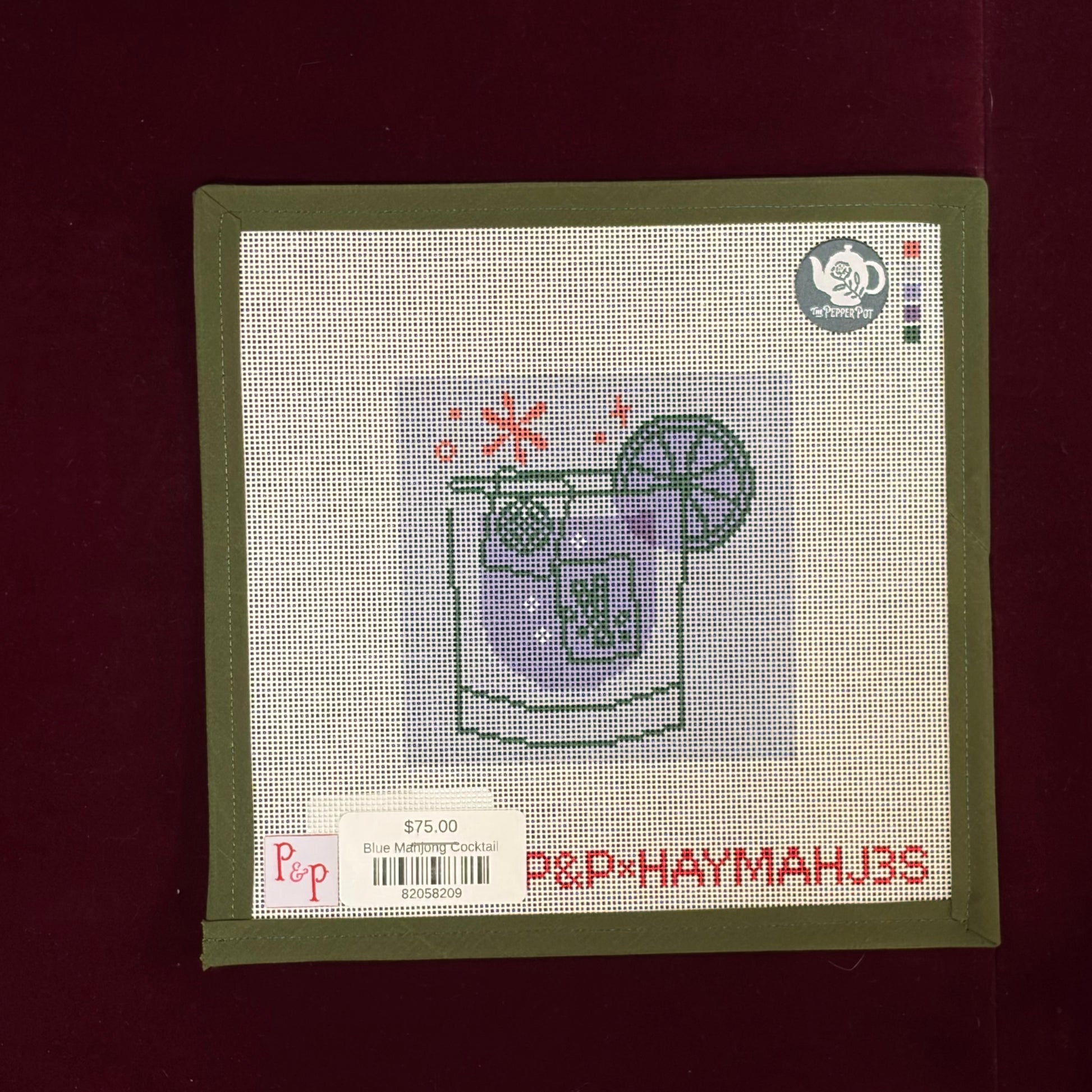 Blue Mahjong Cocktail-Canvas-Penny & Penny-The Pepper Pot