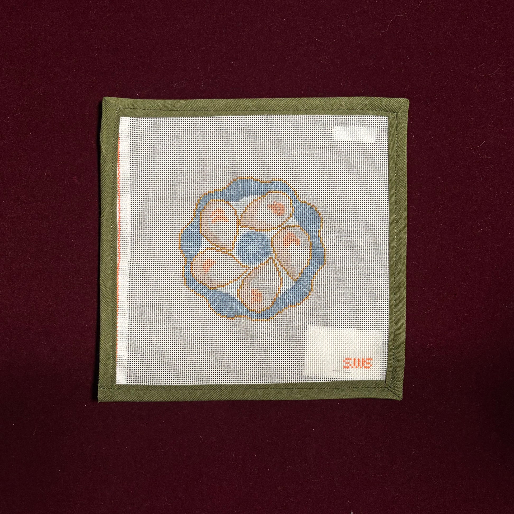 Blue Oyster Plate-Canvas-Stitching with Stacey-The Pepper Pot