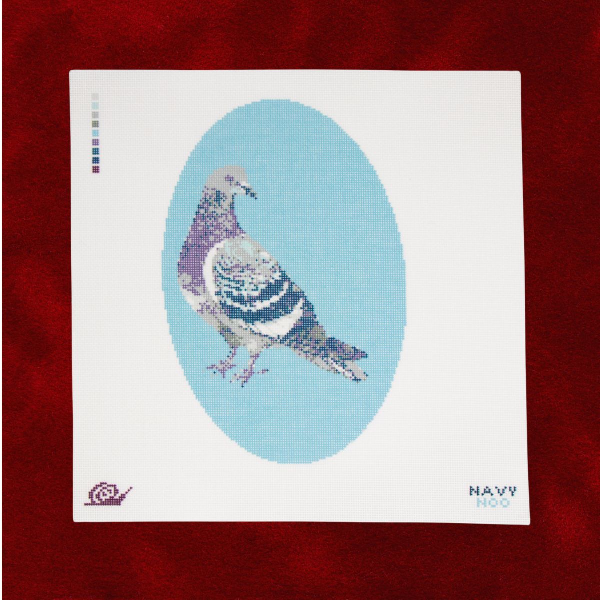 Blue Pigeon-Needlepoint Canvas-Silk Snail-The Pepper Pot Barrington, IL