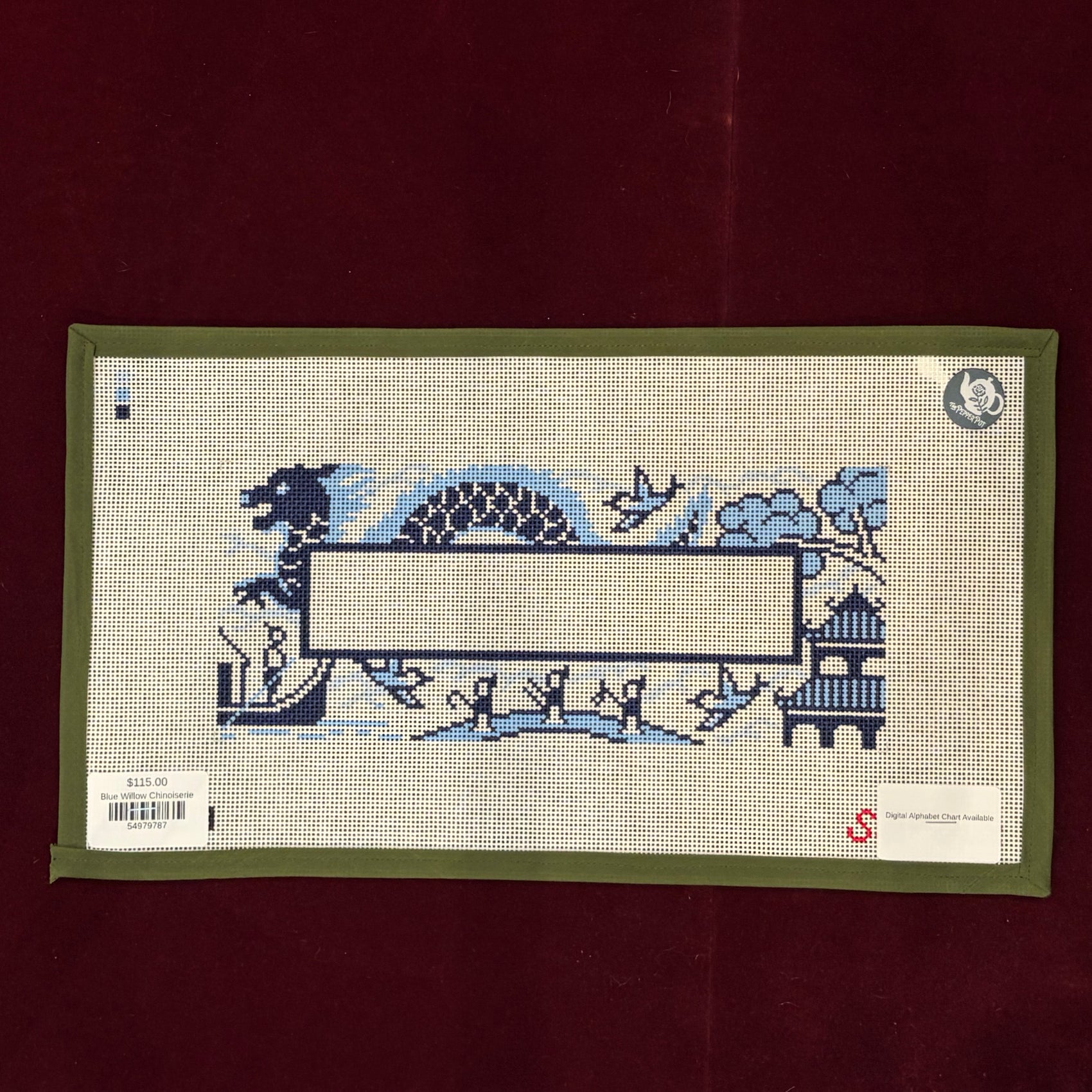Blue Willow Chinoiserie-Canvas-Safira Stitches-The Pepper Pot