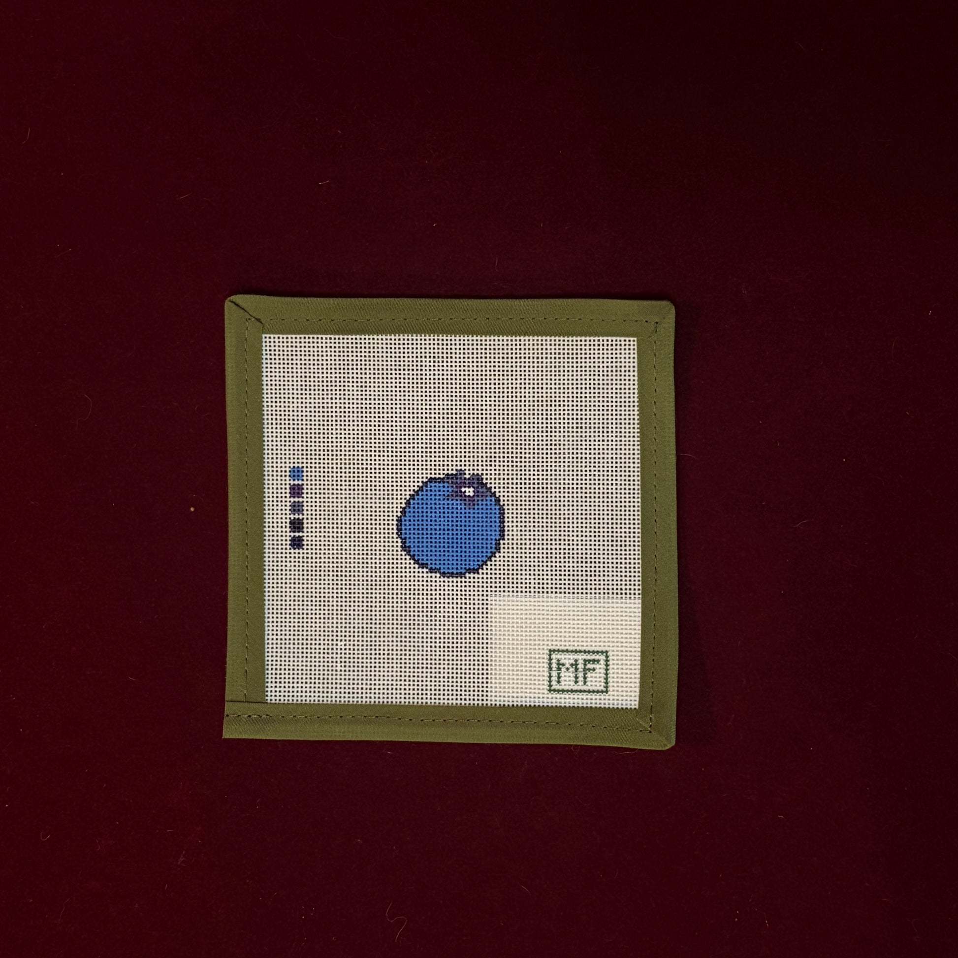 Blueberry Mini-Canvas-MF Needlepoint-The Pepper Pot