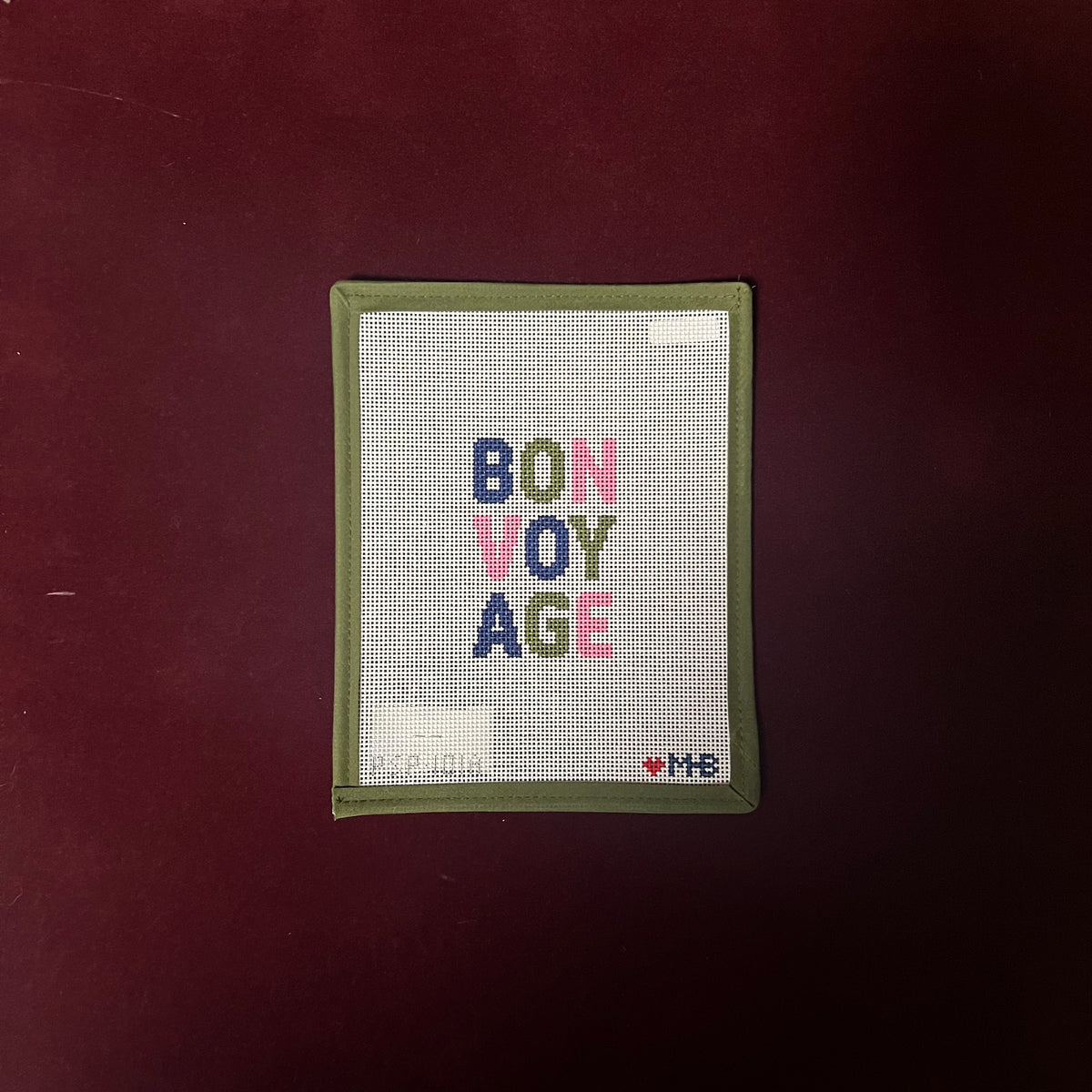 Bon Voyage-Needlepoint Canvas-Love MHB-The Pepper Pot Barrington, IL