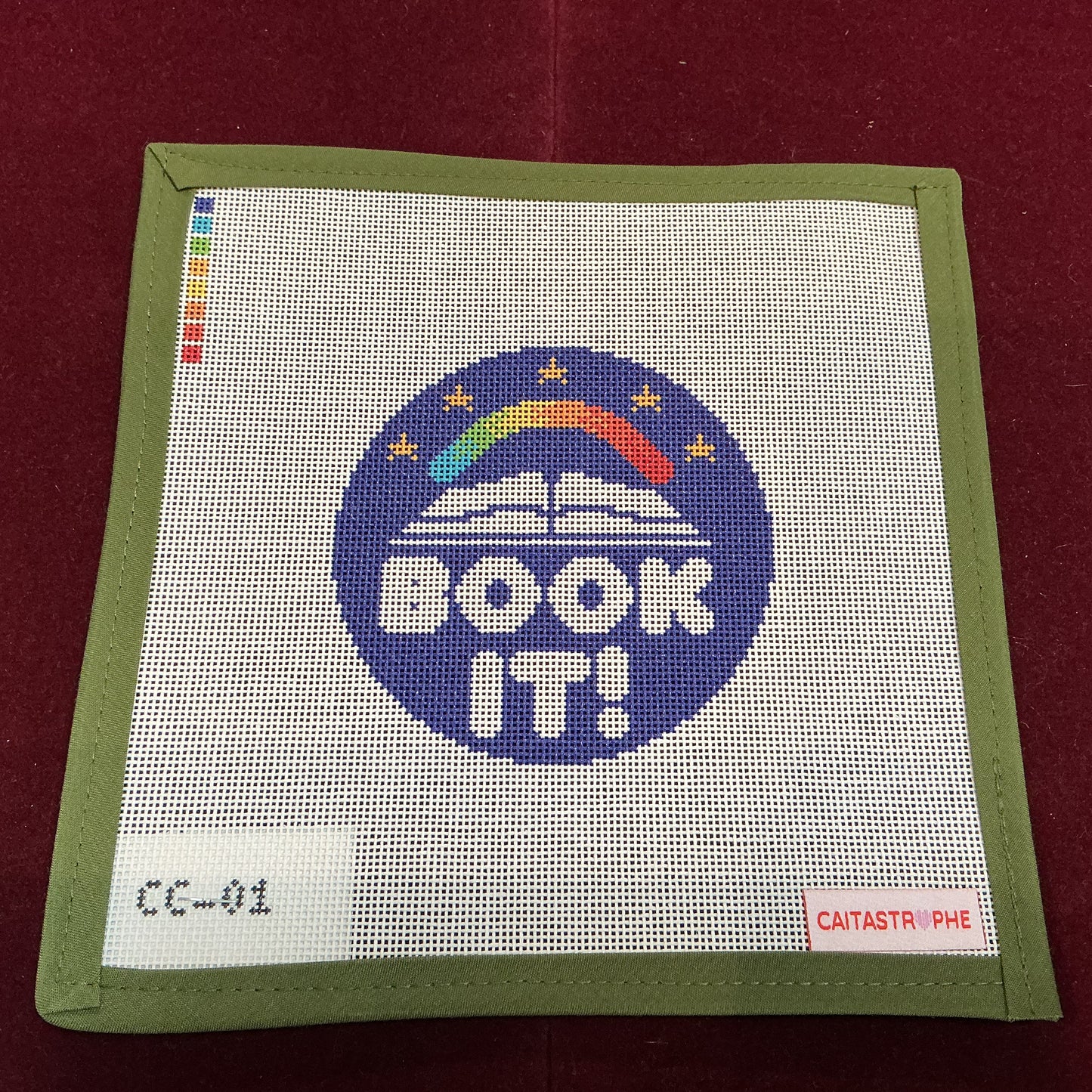 Book It-Needlepoint Canvas-Caitastrophe Co.-The Pepper Pot Barrington, IL