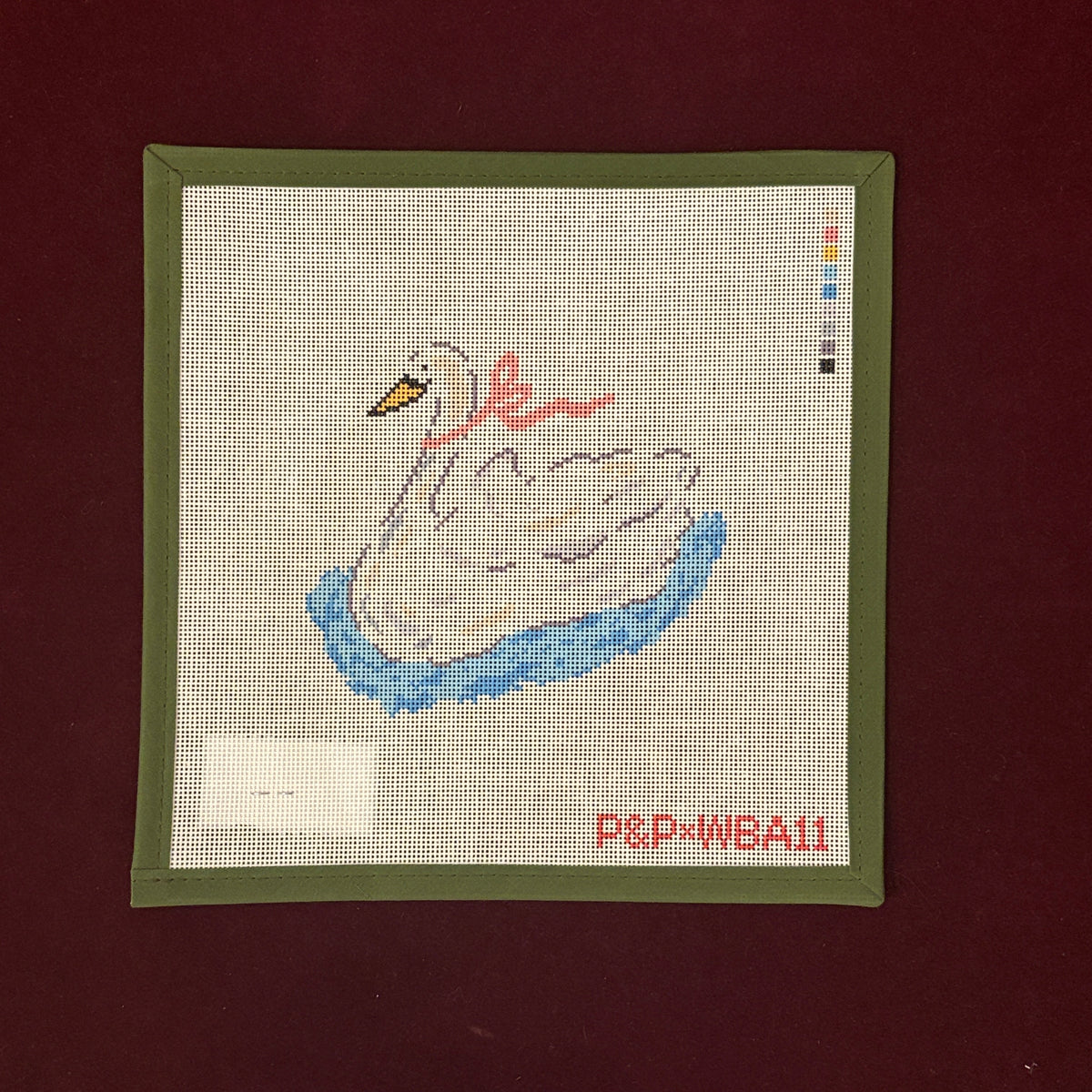 Bow Belle Swan-Needlepoint Canvas-Penny & Penny-The Pepper Pot Barrington, IL