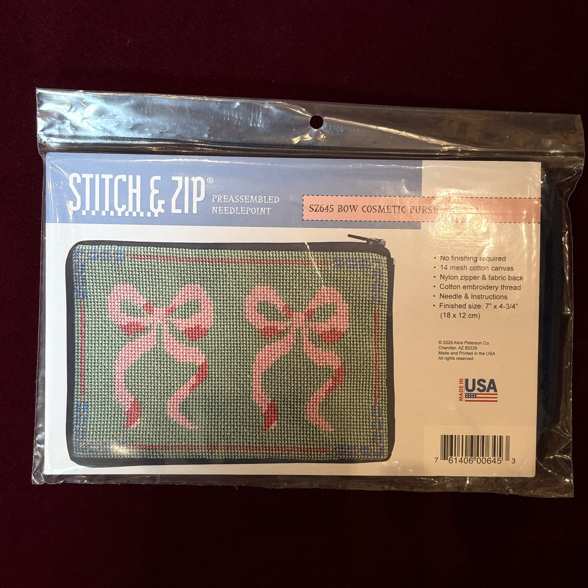 Bow Purse-Needlepoint Canvas-Alice Peterson Company-The Pepper Pot Barrington, IL