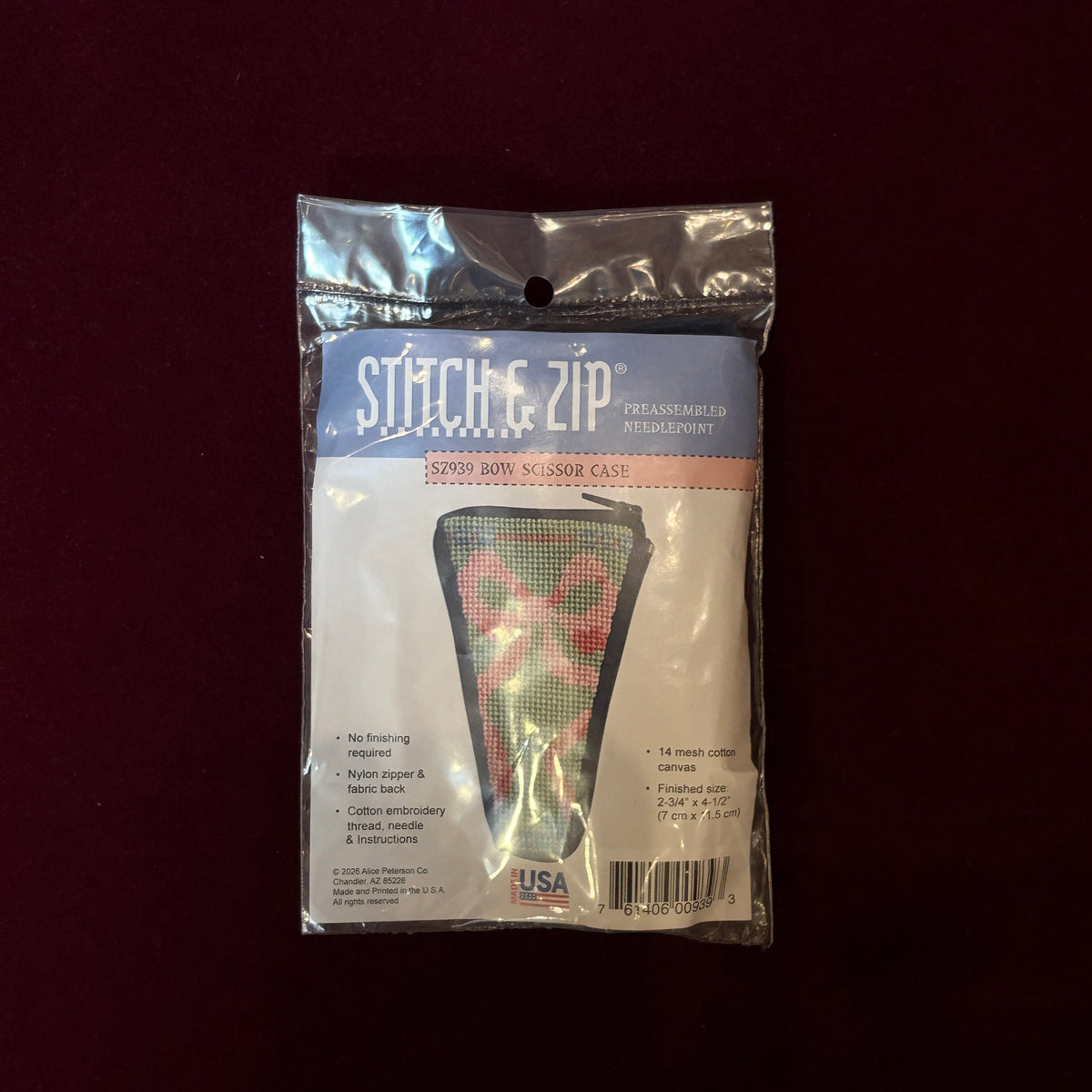 Bow Scissor-Needlepoint Canvas-Alice Peterson Company-The Pepper Pot Barrington, IL