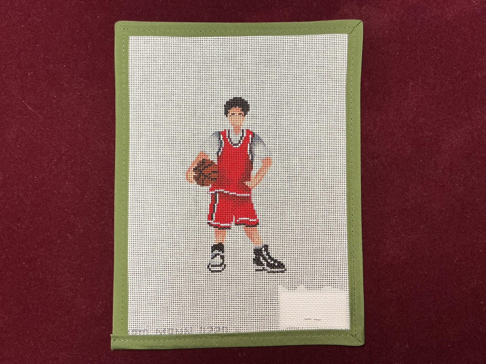 Boy Basketball Player-Needlepoint Canvas-Patti Mann-The Pepper Pot Barrington, IL