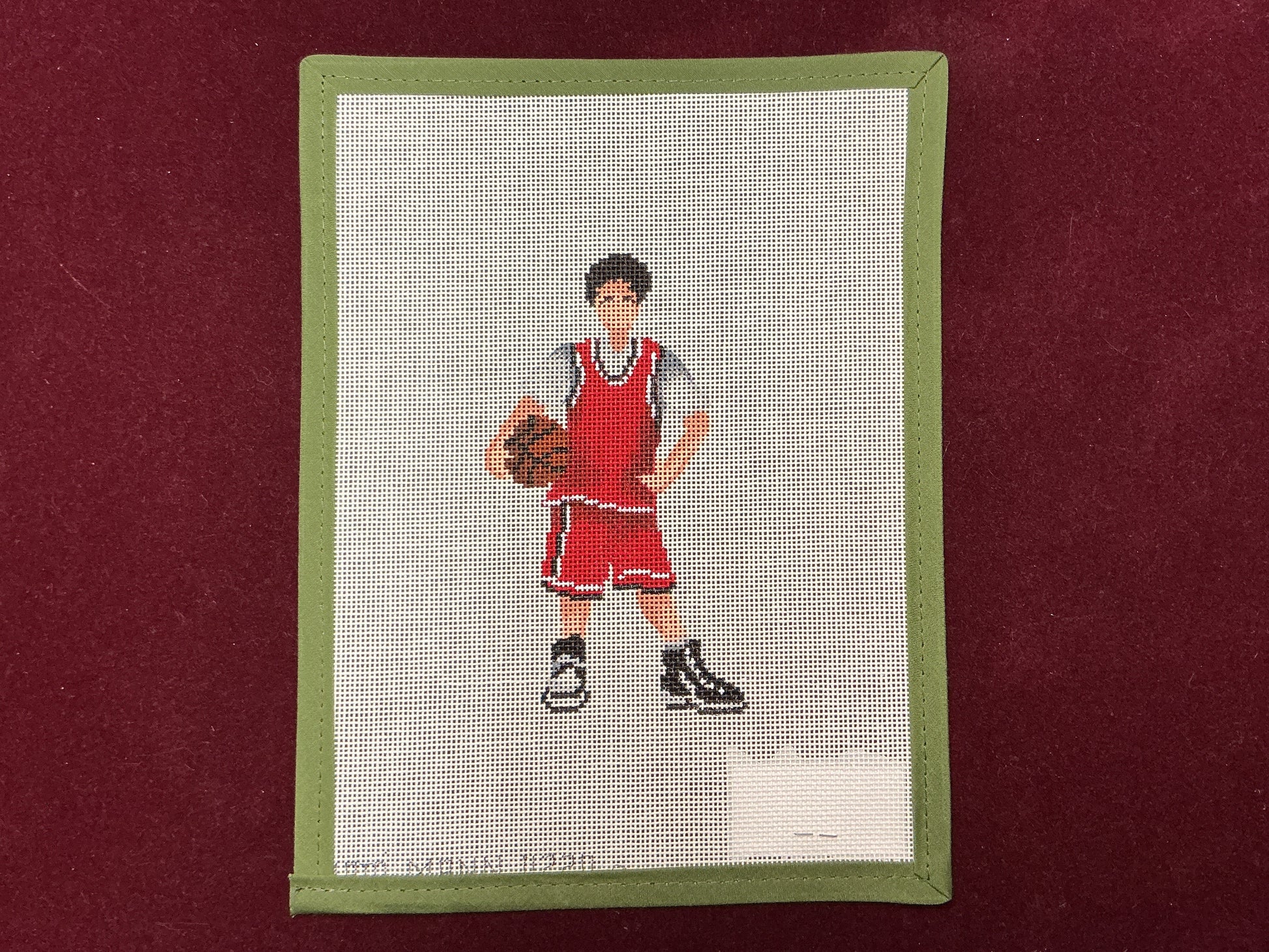 Boy Basketball Player-Needlepoint Canvas-Patti Mann-The Pepper Pot Barrington, IL
