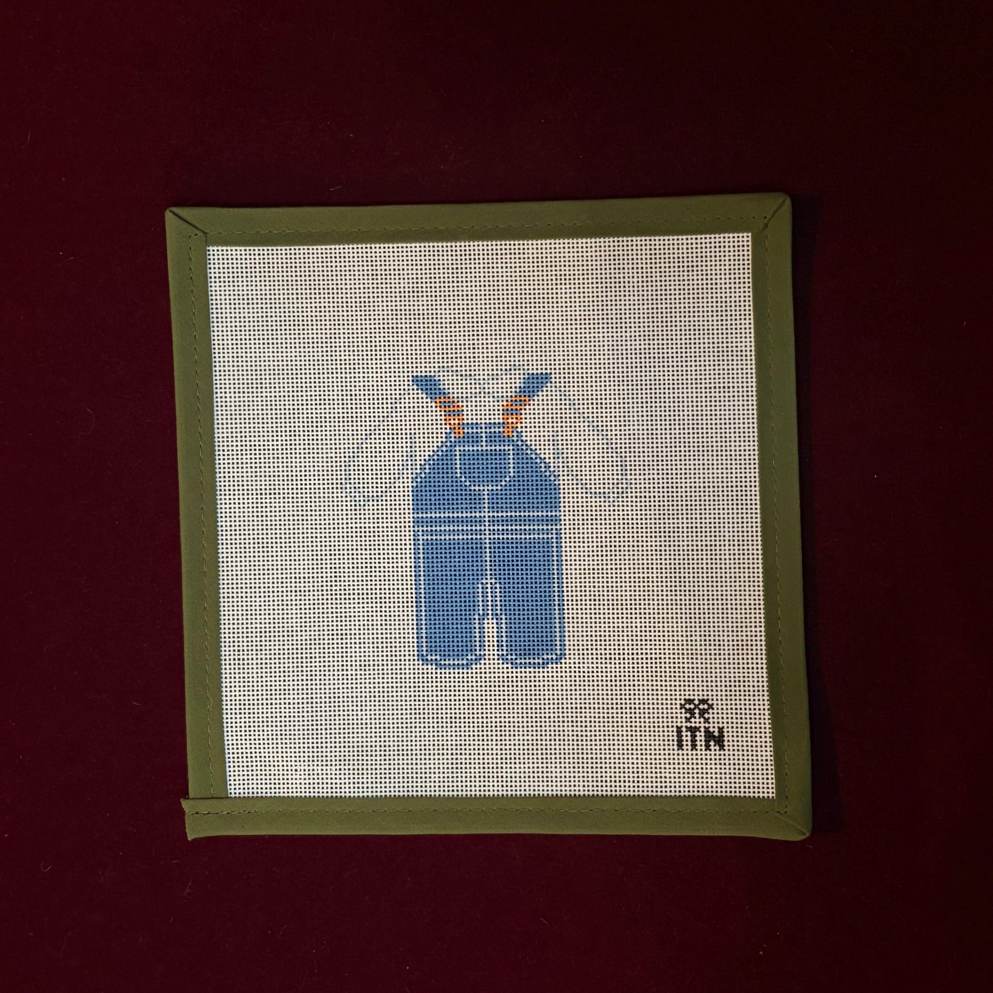 Boy Overalls-Canvas-Ivy and Thread Needlepoint-The Pepper Pot