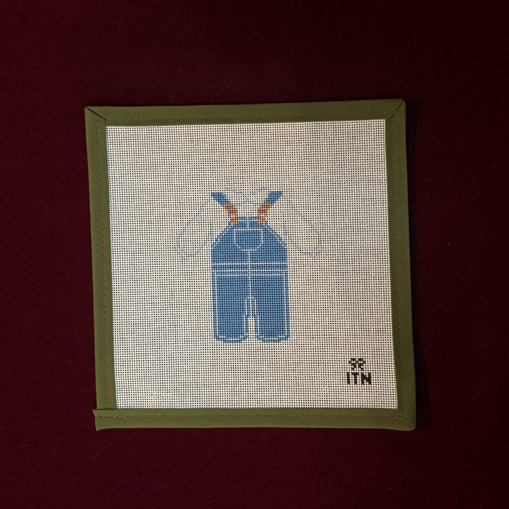 Boy Overalls-Needlepoint Canvas-Ivy and Thread Needlepoint-The Pepper Pot Barrington, IL