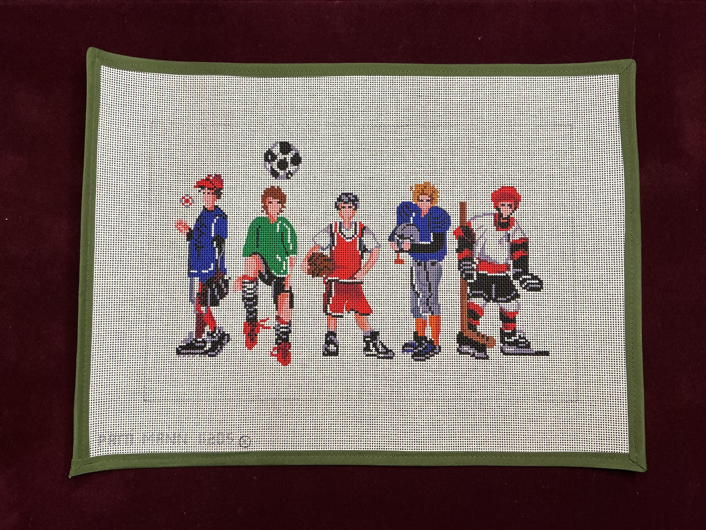 Boys and Sports Group-Needlepoint Canvas-Patti Mann-The Pepper Pot Barrington, IL