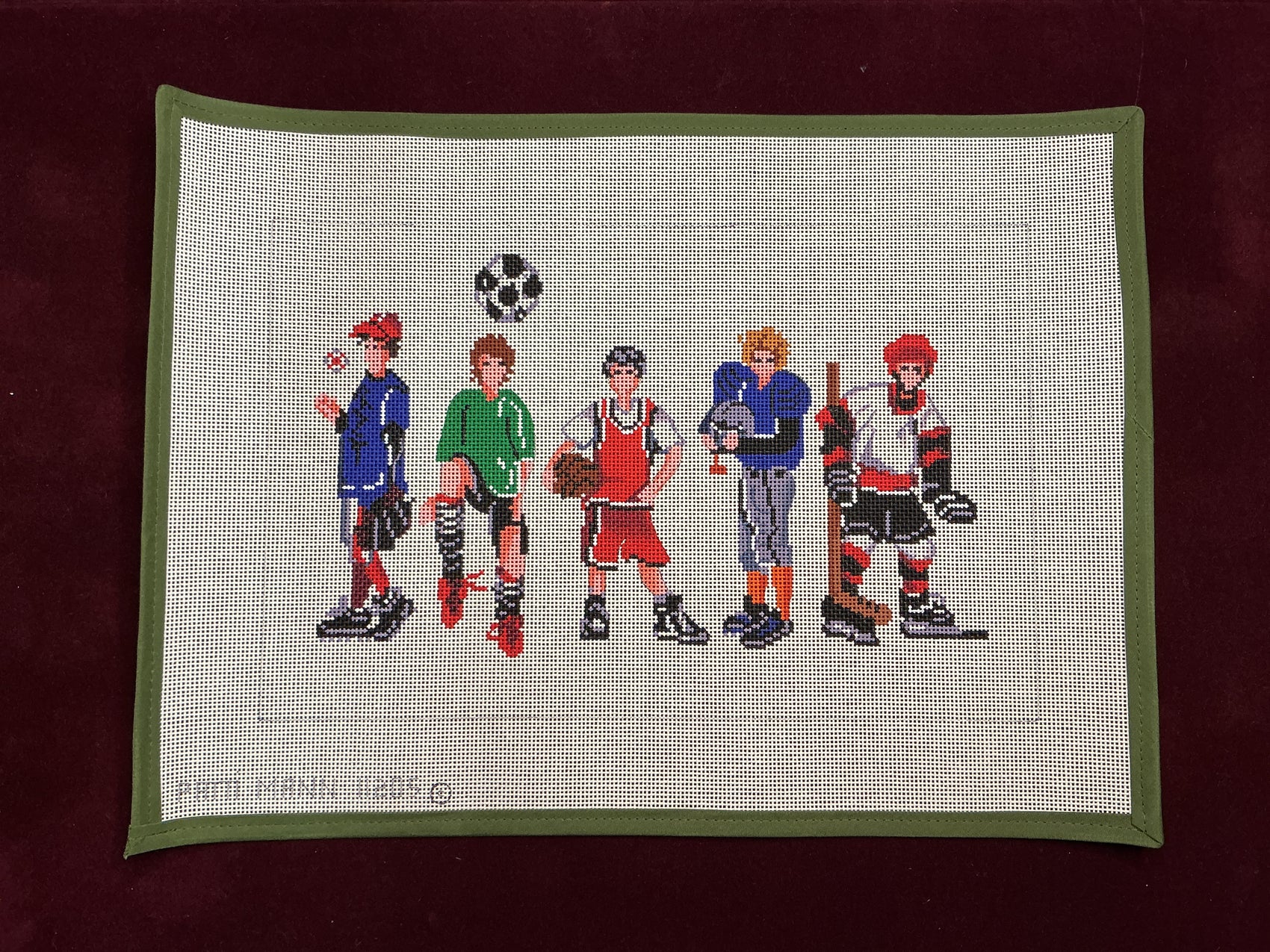 Boys and Sports Group-Needlepoint Canvas-Patti Mann-The Pepper Pot Barrington, IL