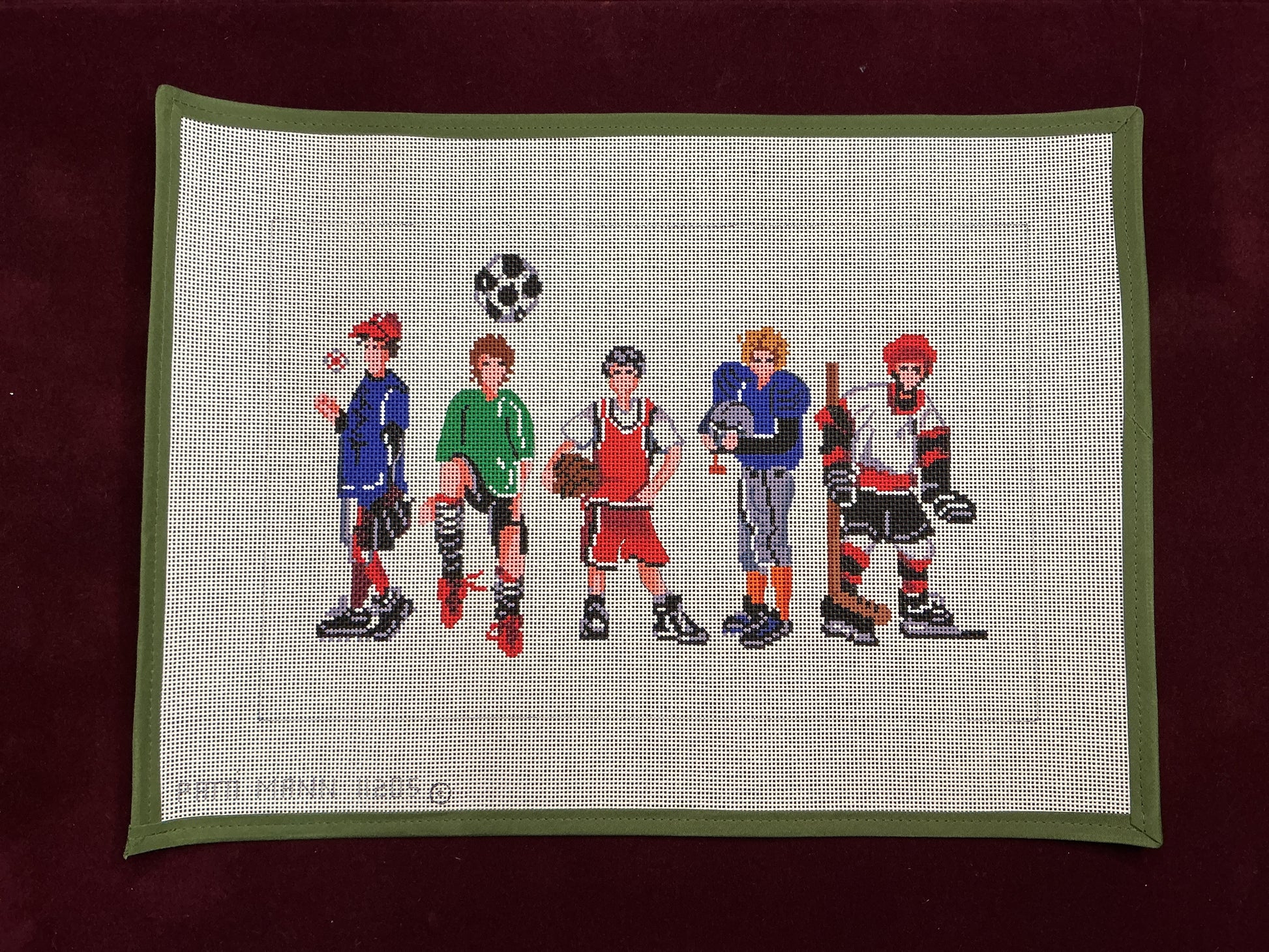Boys and Sports Group-Needlepoint Canvas-Patti Mann-The Pepper Pot Barrington, IL
