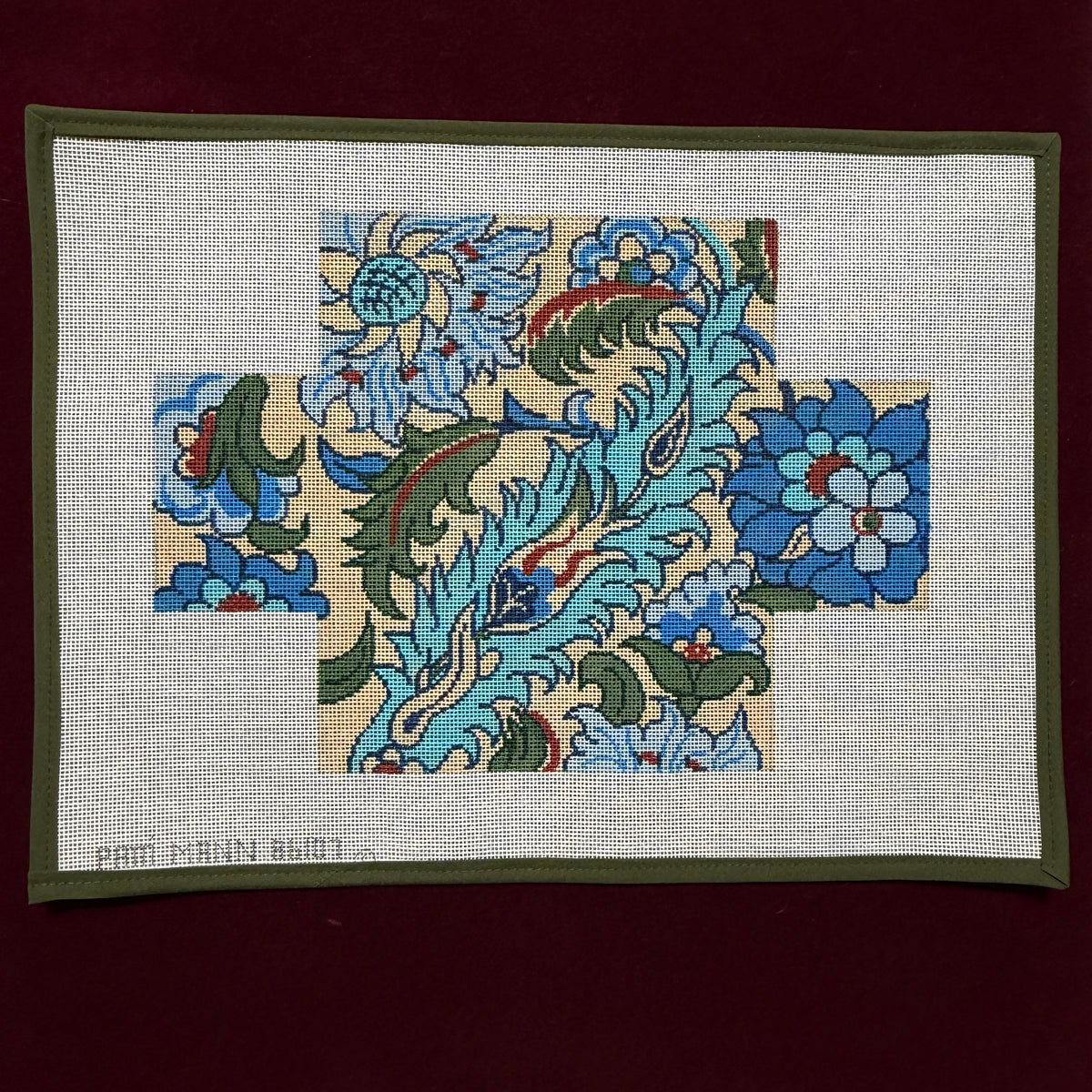 Brick, Paisley Tapestry-Needlepoint Canvas-Patti Mann-The Pepper Pot Barrington, IL