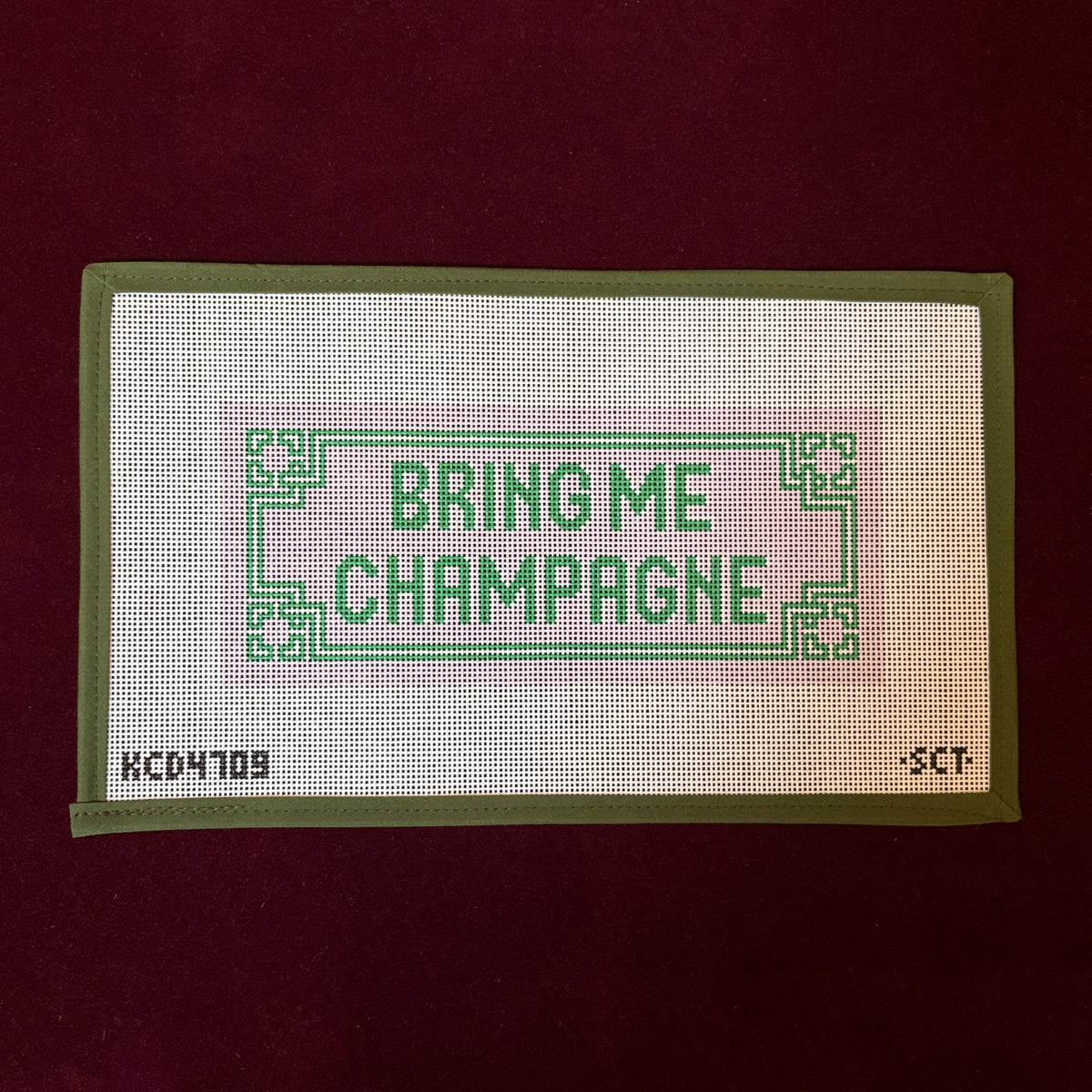 Bring Me Champagne-Needlepoint Canvas-KCN Designers-The Pepper Pot Barrington, IL