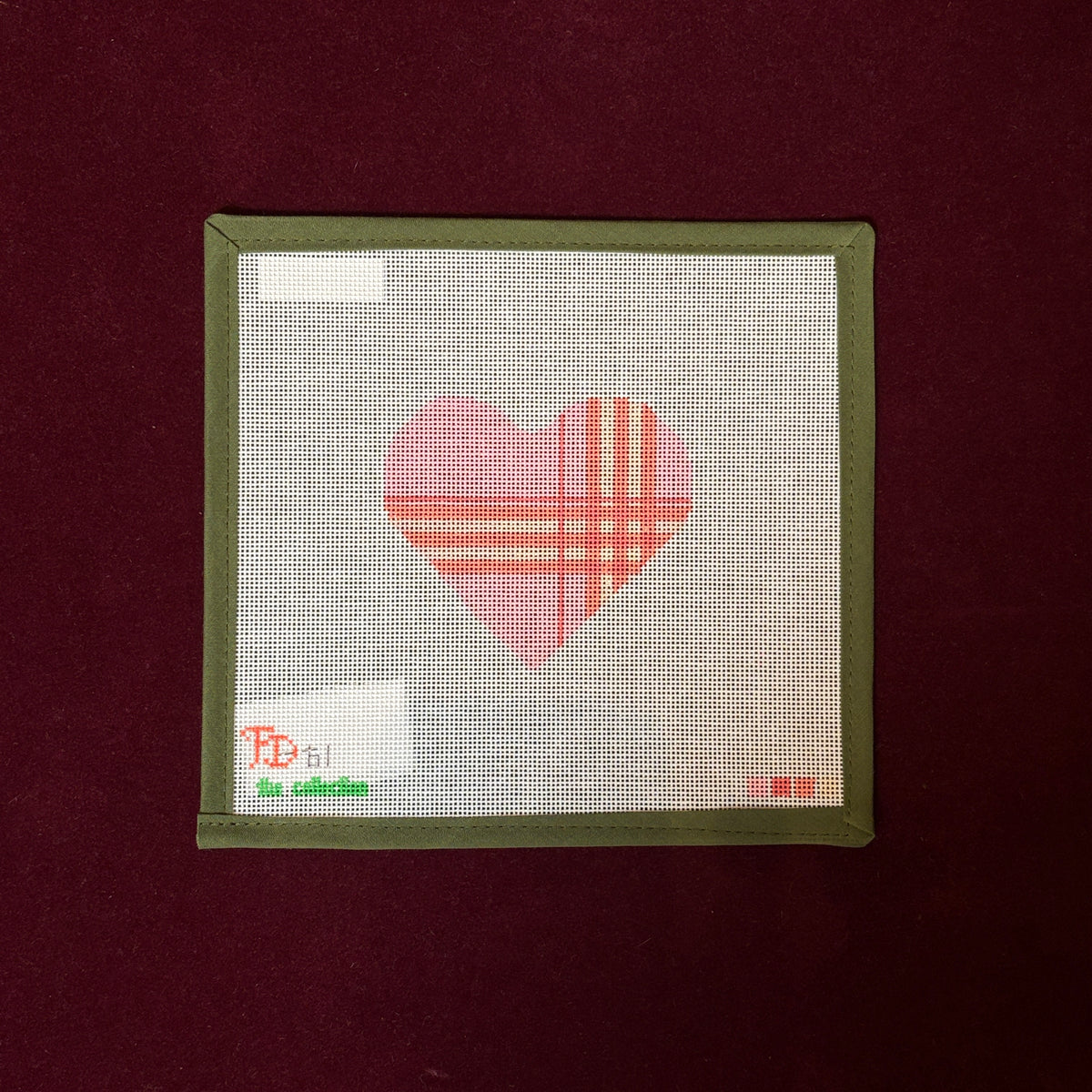 Brit Plaid Heart-Needlepoint Canvas-The Collection Designs-The Pepper Pot Barrington, IL