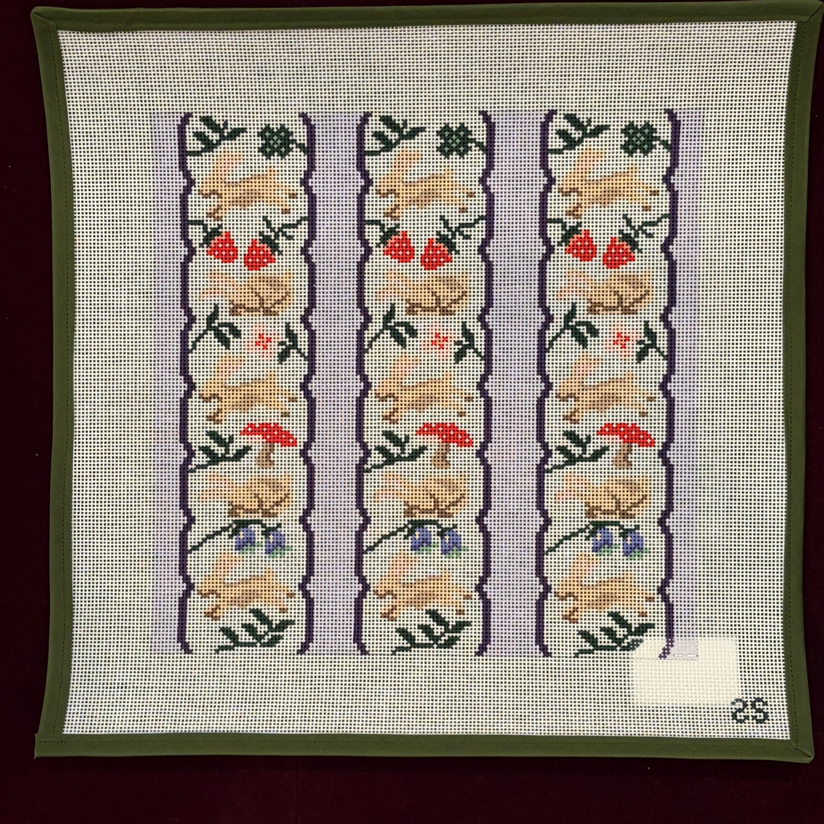 Bunny Garden Pillow-Canvas-Spruce Street-The Pepper Pot