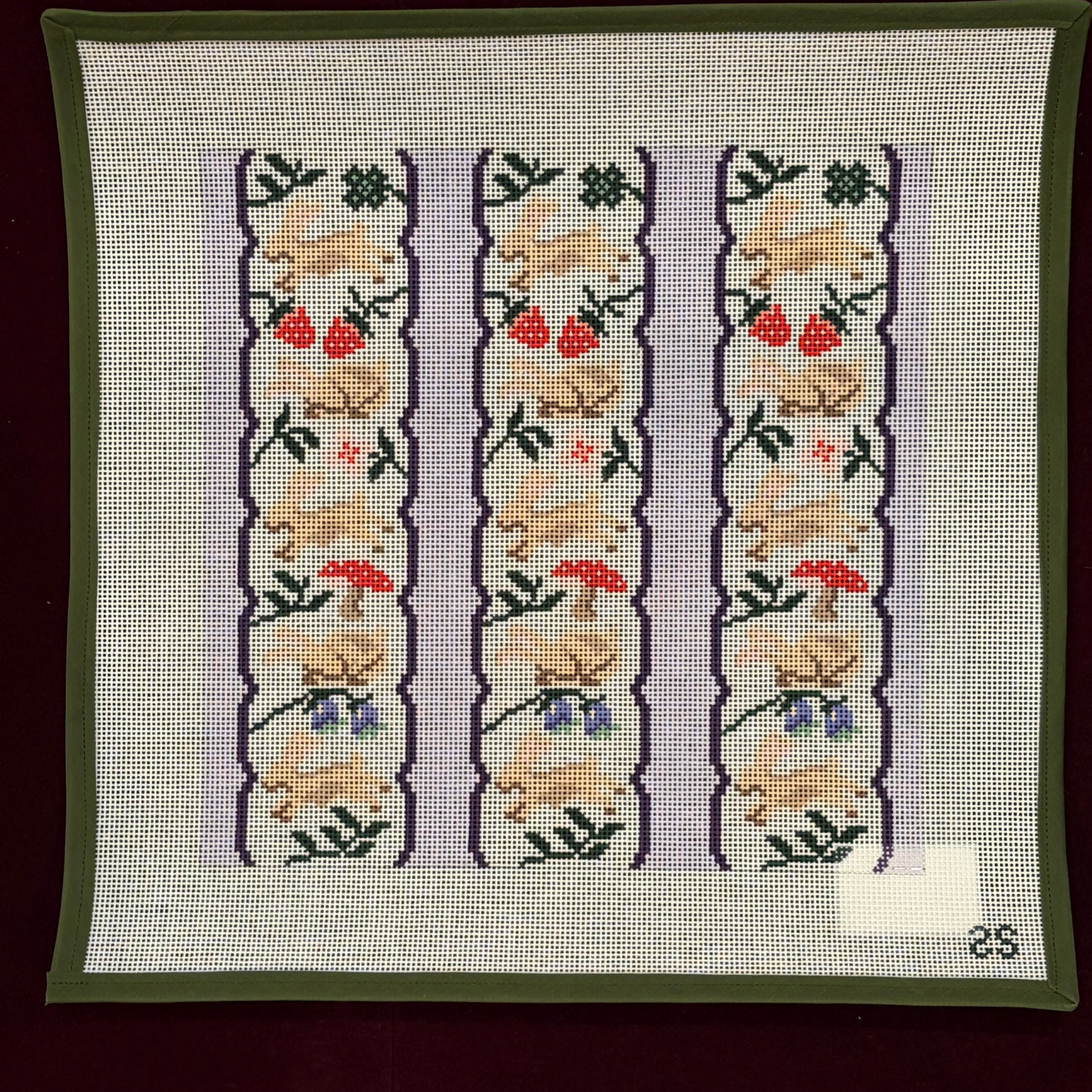 Bunny Garden Pillow-Canvas-Spruce Street-The Pepper Pot