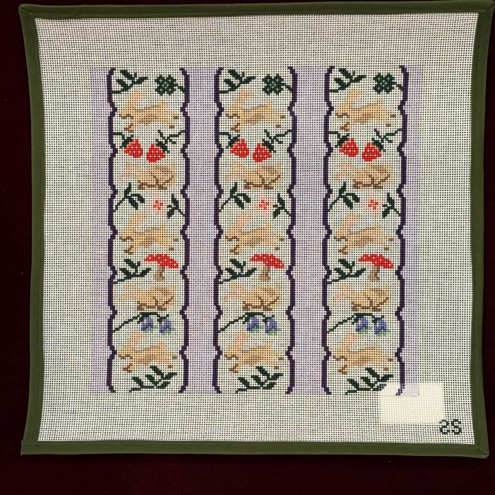Bunny Garden Pillow-Needlepoint Canvas-Spruce Street-The Pepper Pot Barrington, IL
