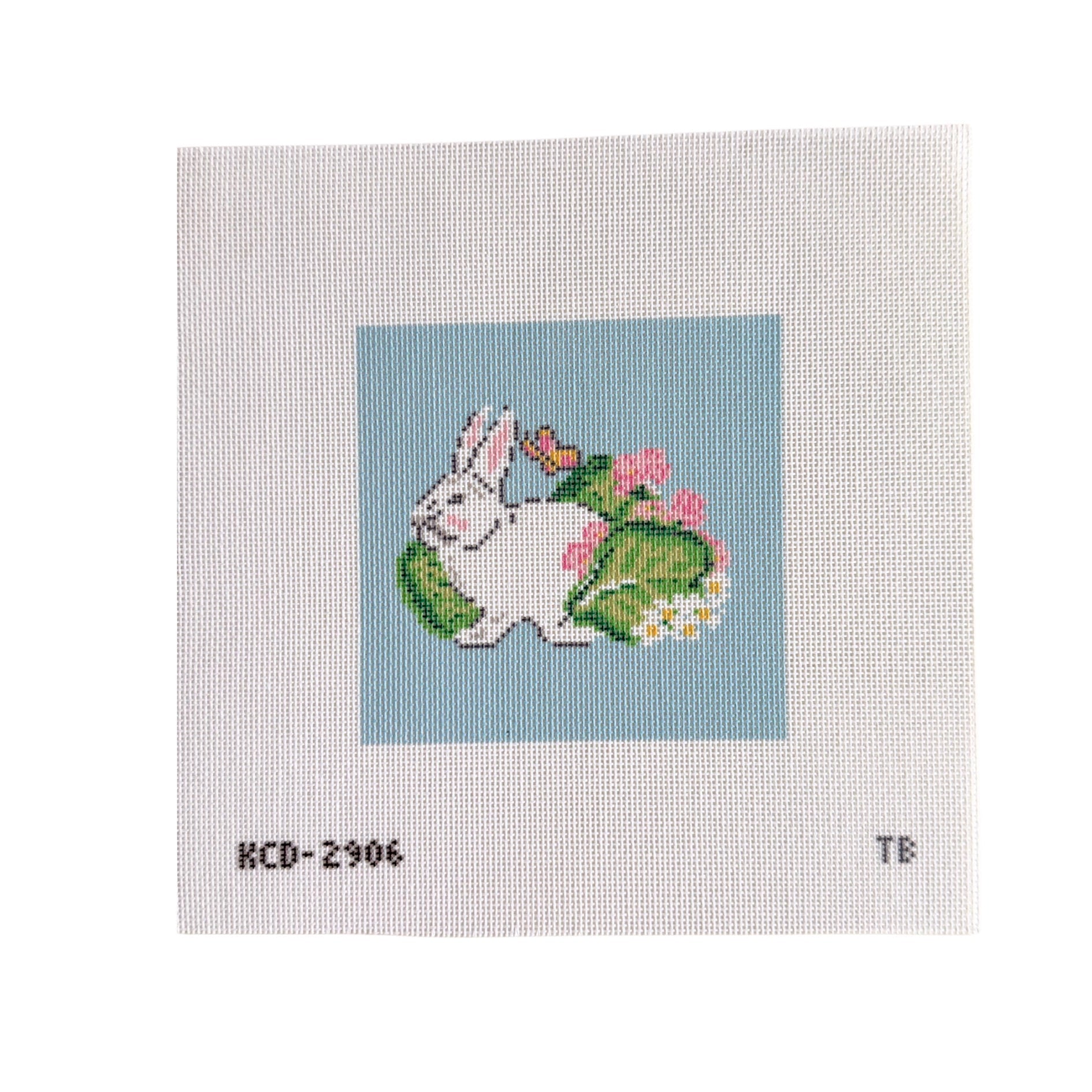 Bunny with Butterfly August Trunk Show-Needlepoint Canvas-KCN Designers-The Pepper Pot Barrington, IL